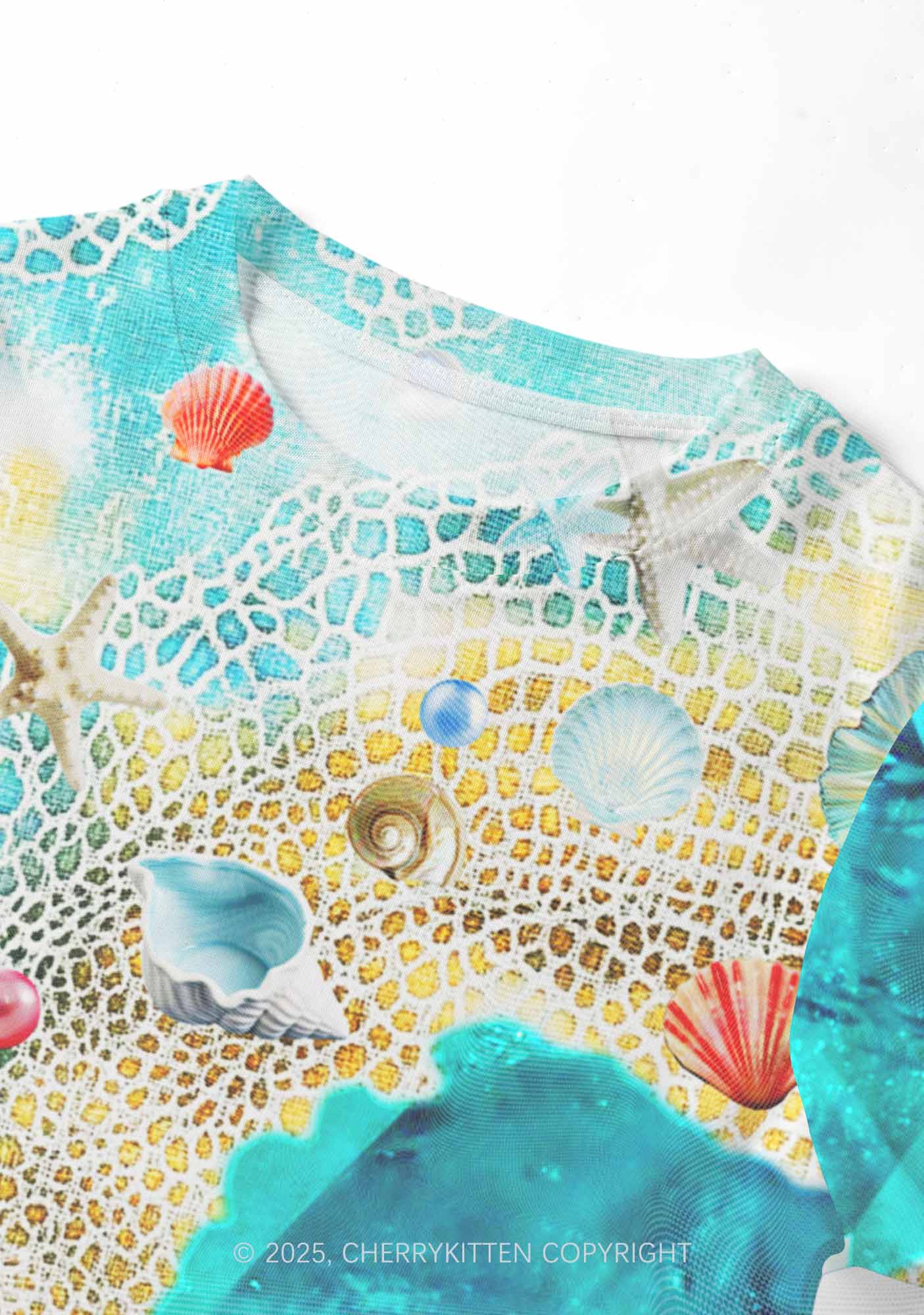 Seashell Fantasy Y2K Mesh Crop Top Cherrykitten - Image 4
