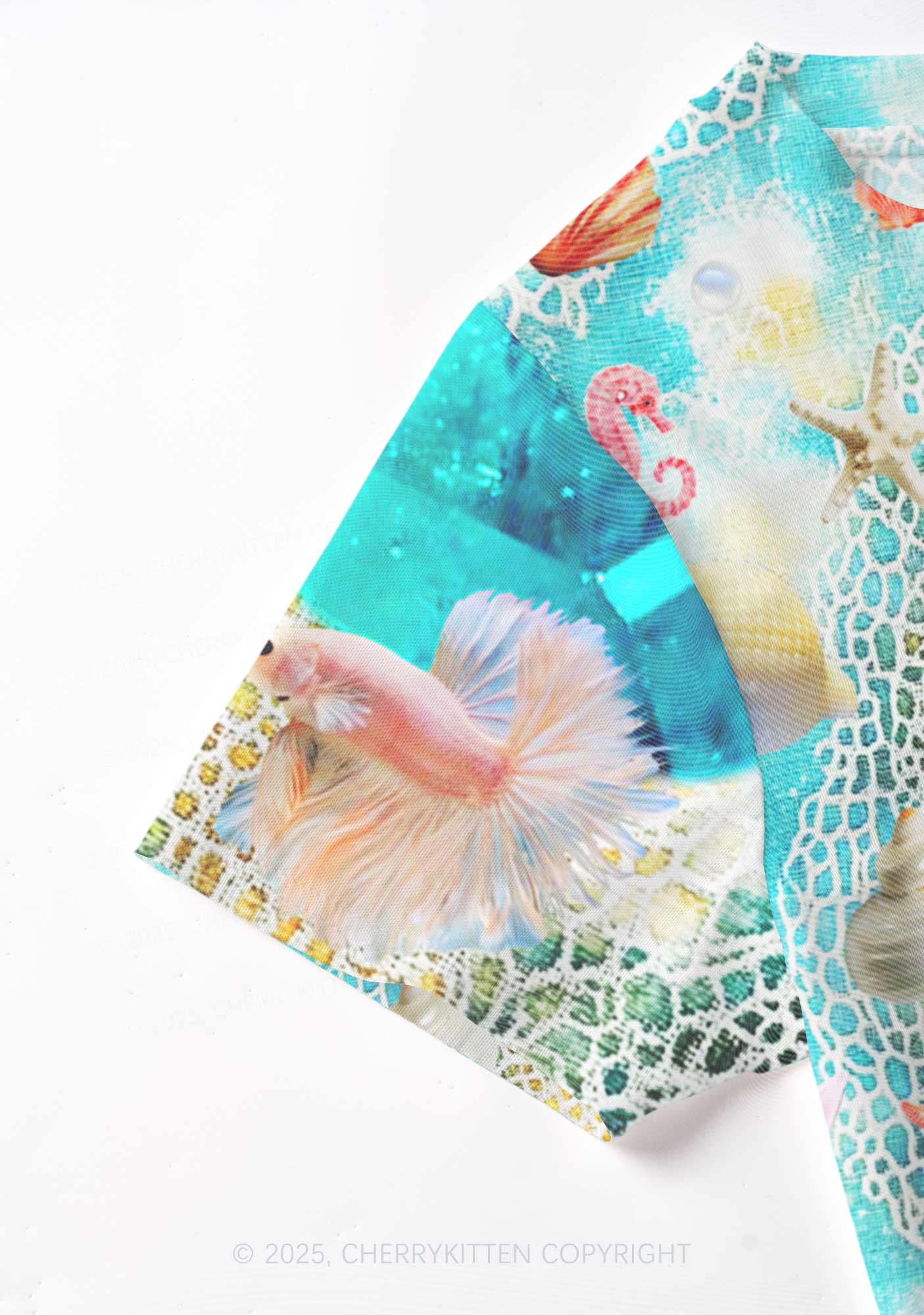 Seashell Fantasy Y2K Mesh Crop Top Cherrykitten - Image 5