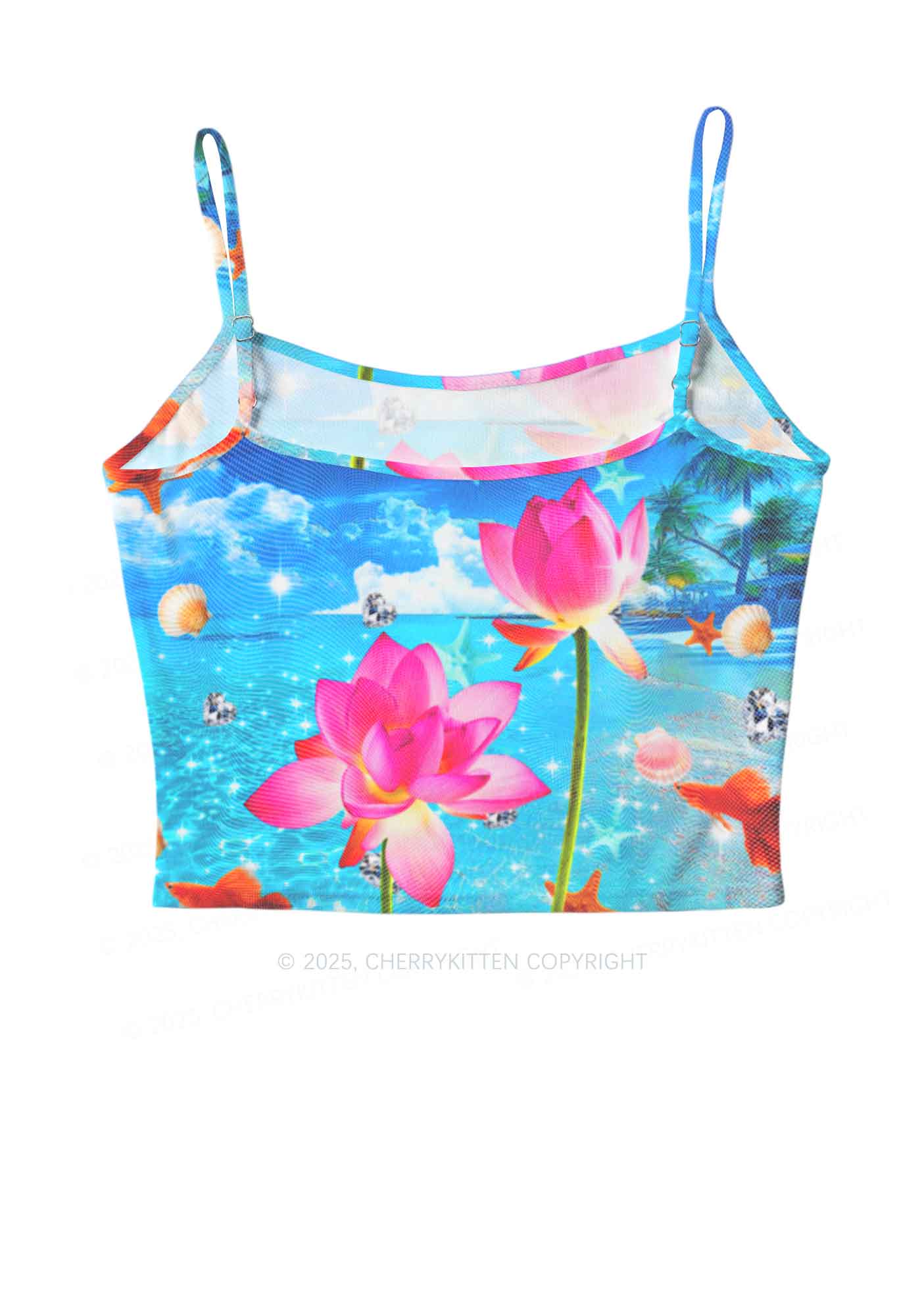 Seaside Lotus Y2K Mesh Cami Tank Cherrykitten - Image 3