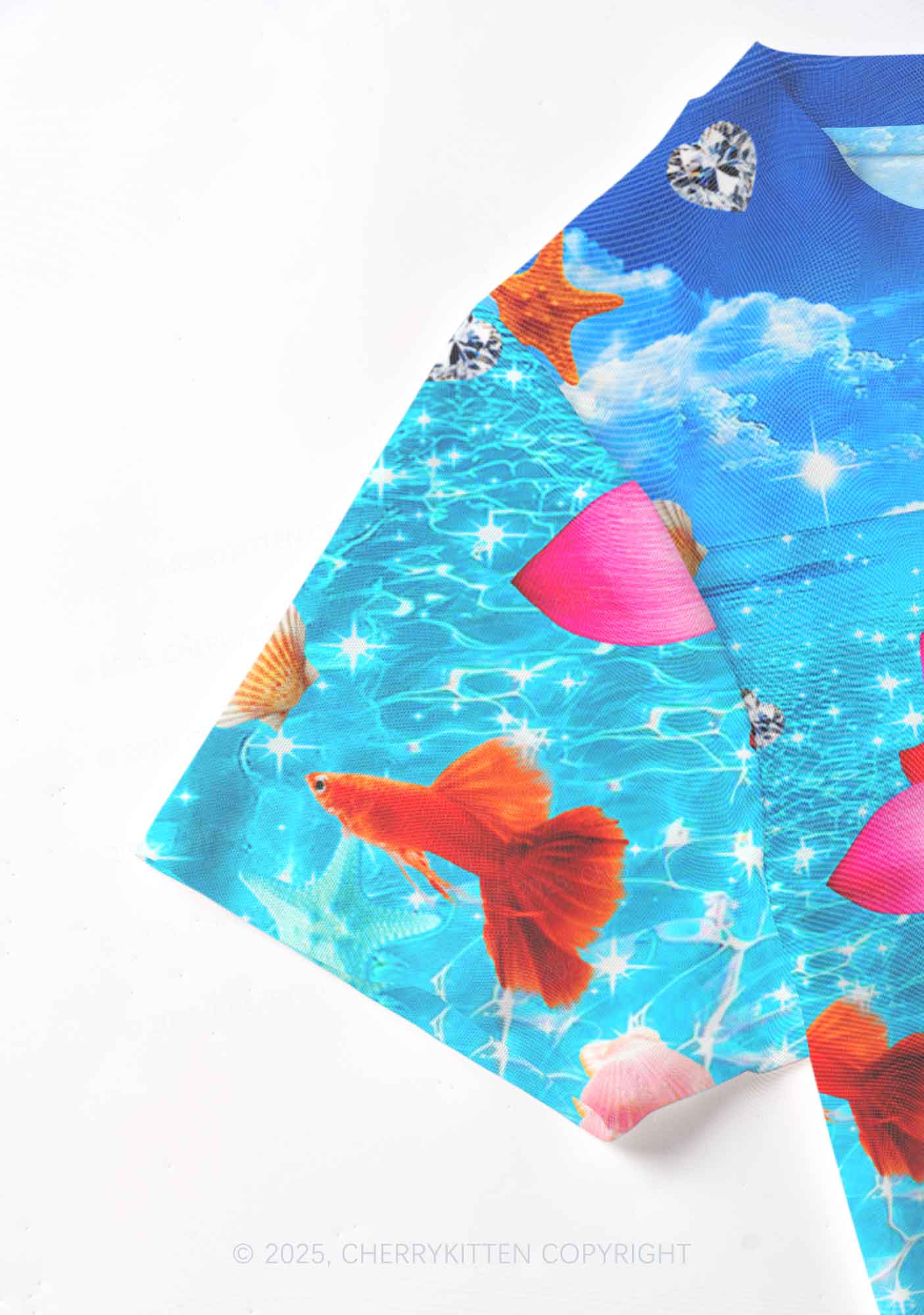 Seaside Lotus Y2K Mesh Crop Top Cherrykitten - Image 4