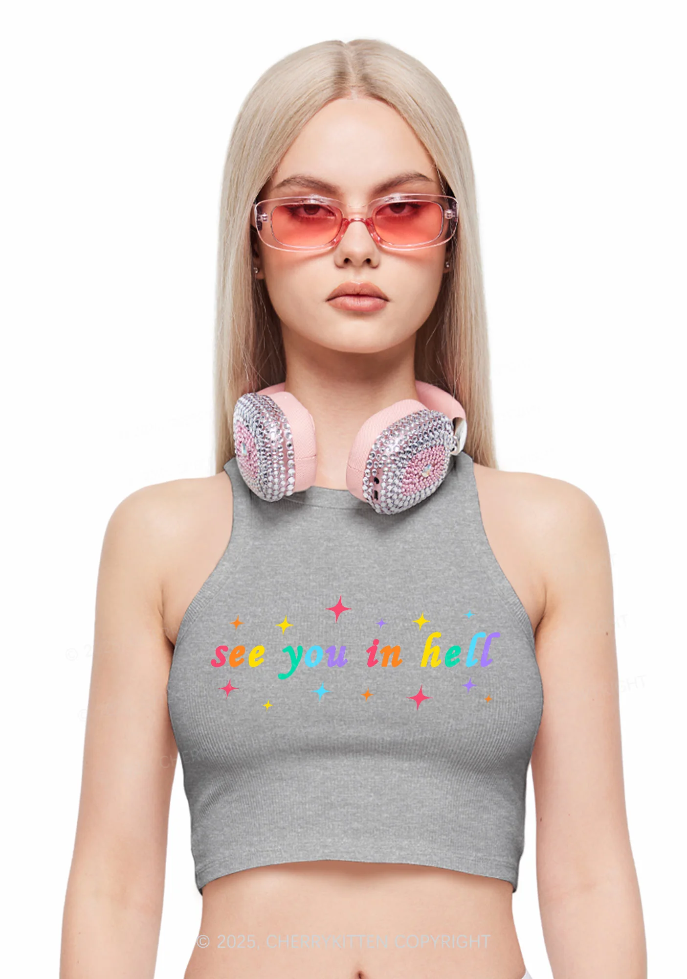 See You In Hell Pride Y2K Crop Tank Top Cherrykitten - Image 2