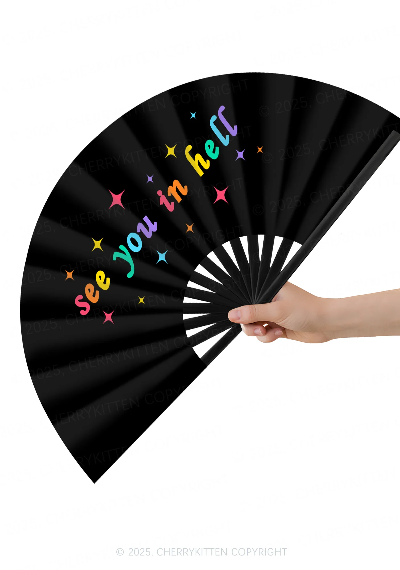 See You In Hell Pride Y2K Rave Hand Fan Cherrykitten - Image 2