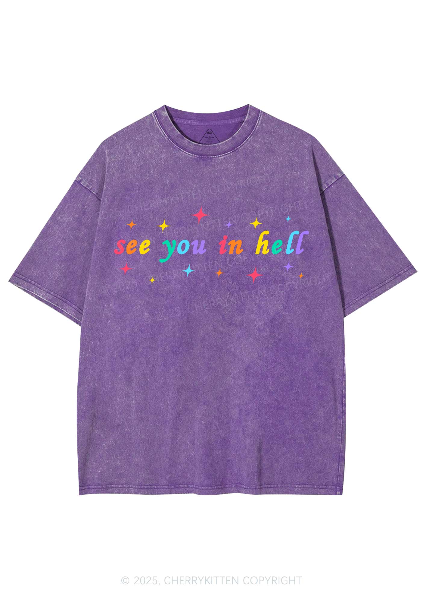See You In Hell Pride Y2K Shirts Washed Tee Cherrykitten - Image 4