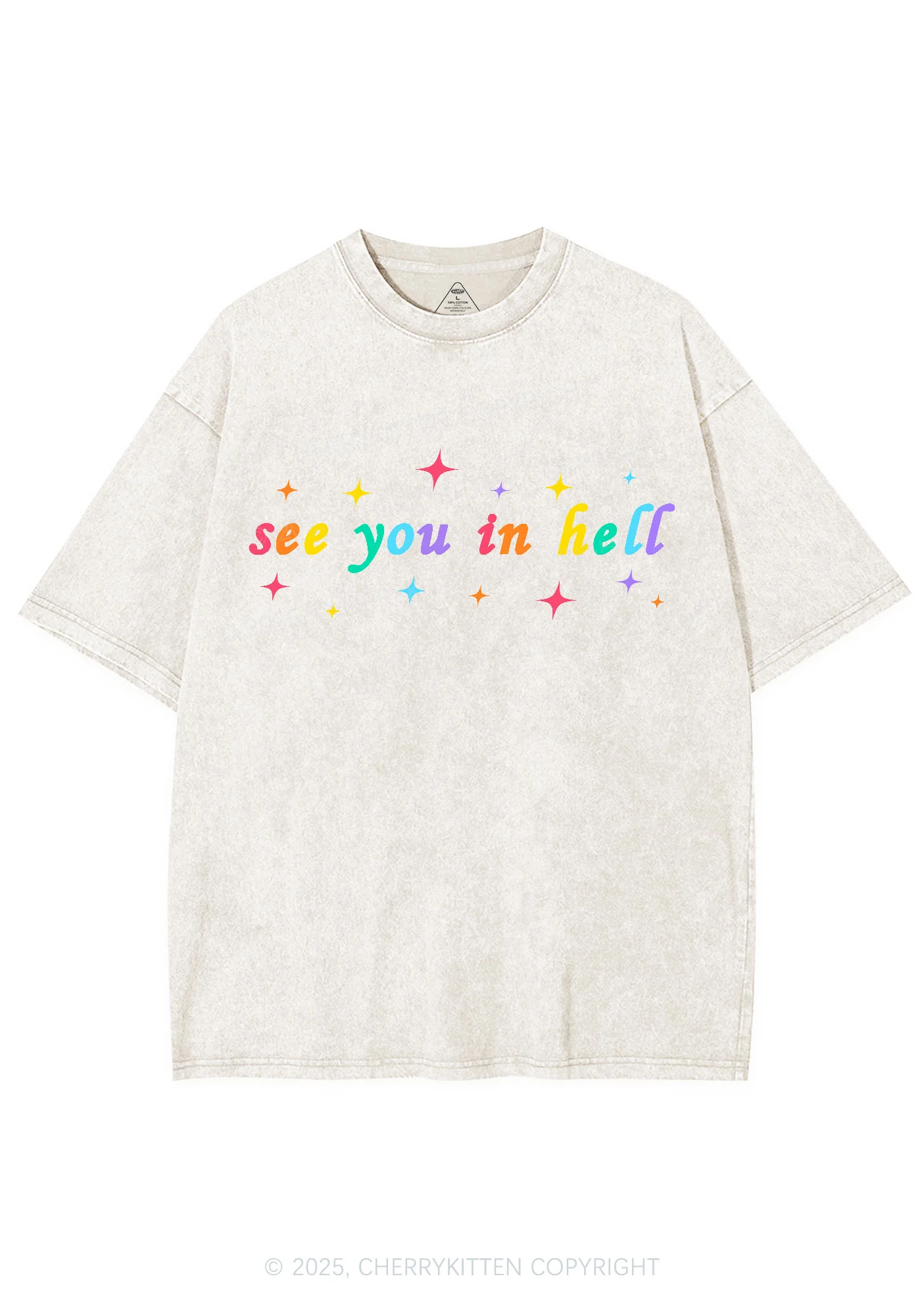 See You In Hell Pride Y2K Shirts Washed Tee Cherrykitten - Image 5