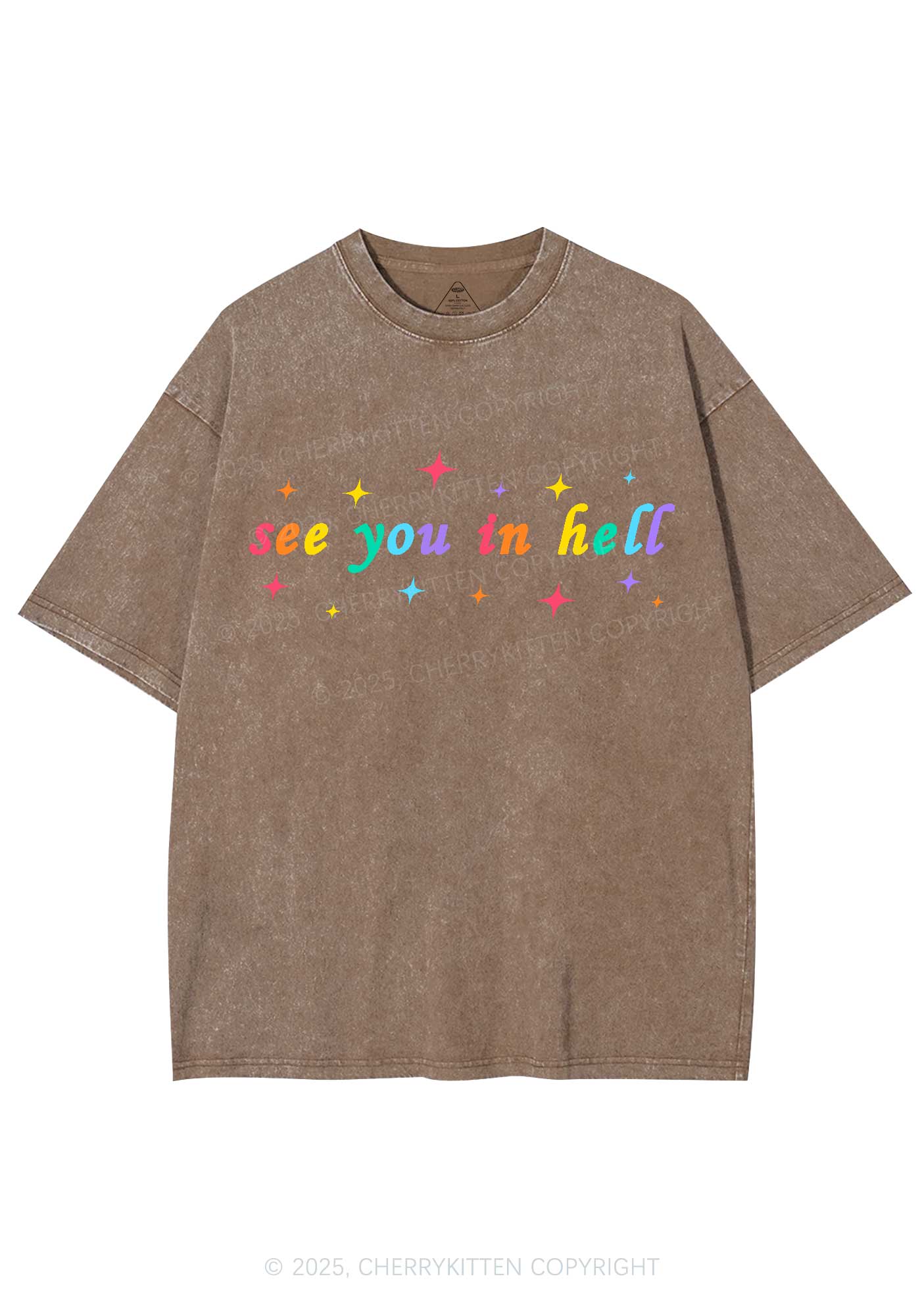 See You In Hell Pride Y2K Shirts Washed Tee Cherrykitten - Image 6