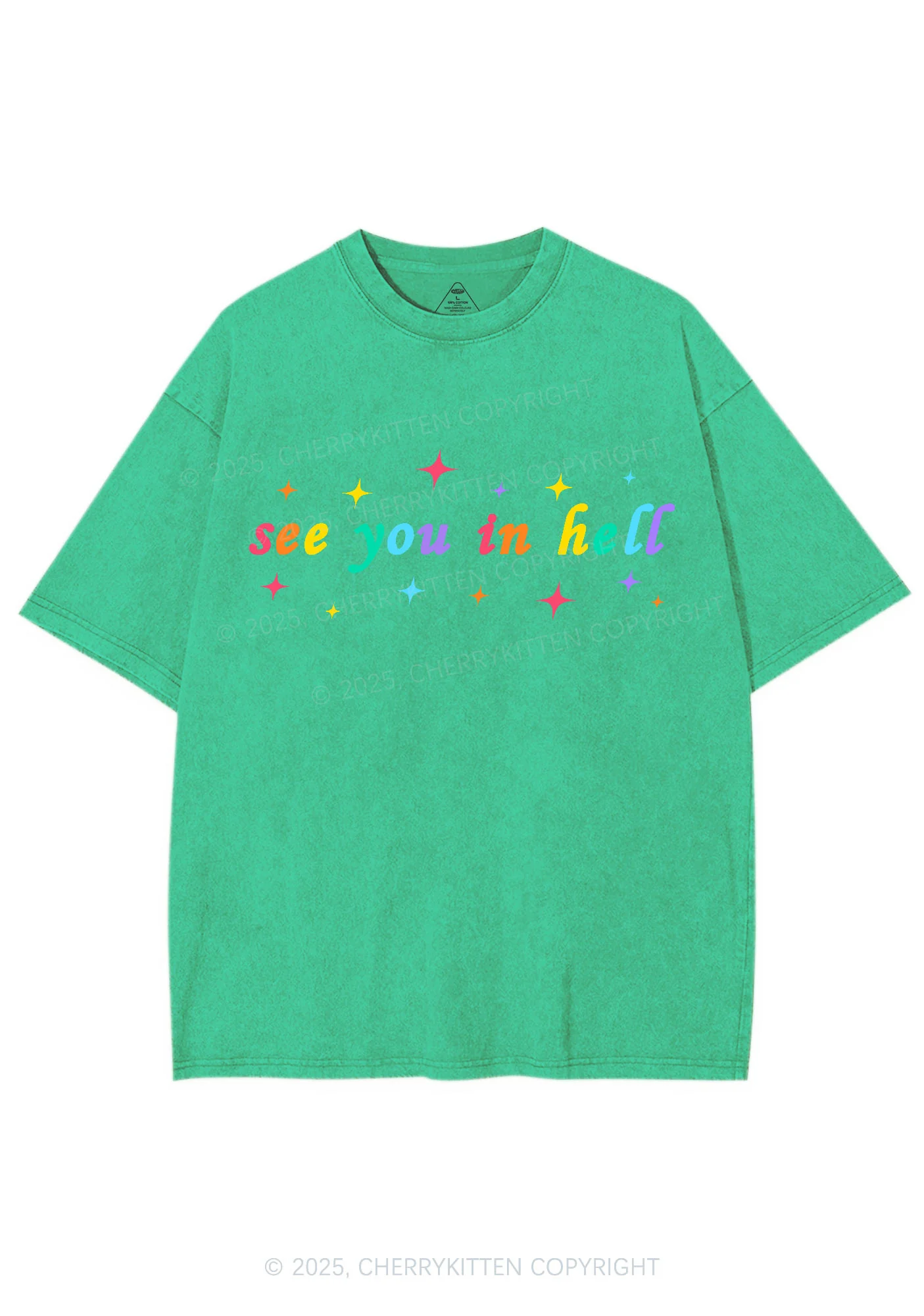 See You In Hell Pride Y2K Shirts Washed Tee Cherrykitten - Image 8