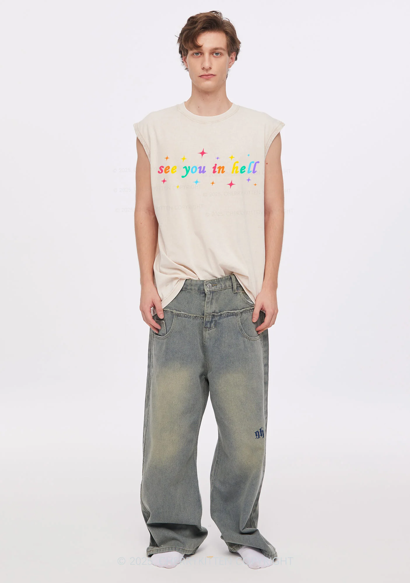 See You In Hell Pride Y2K Washed Muscle Tank Cherrykitten - Image 2