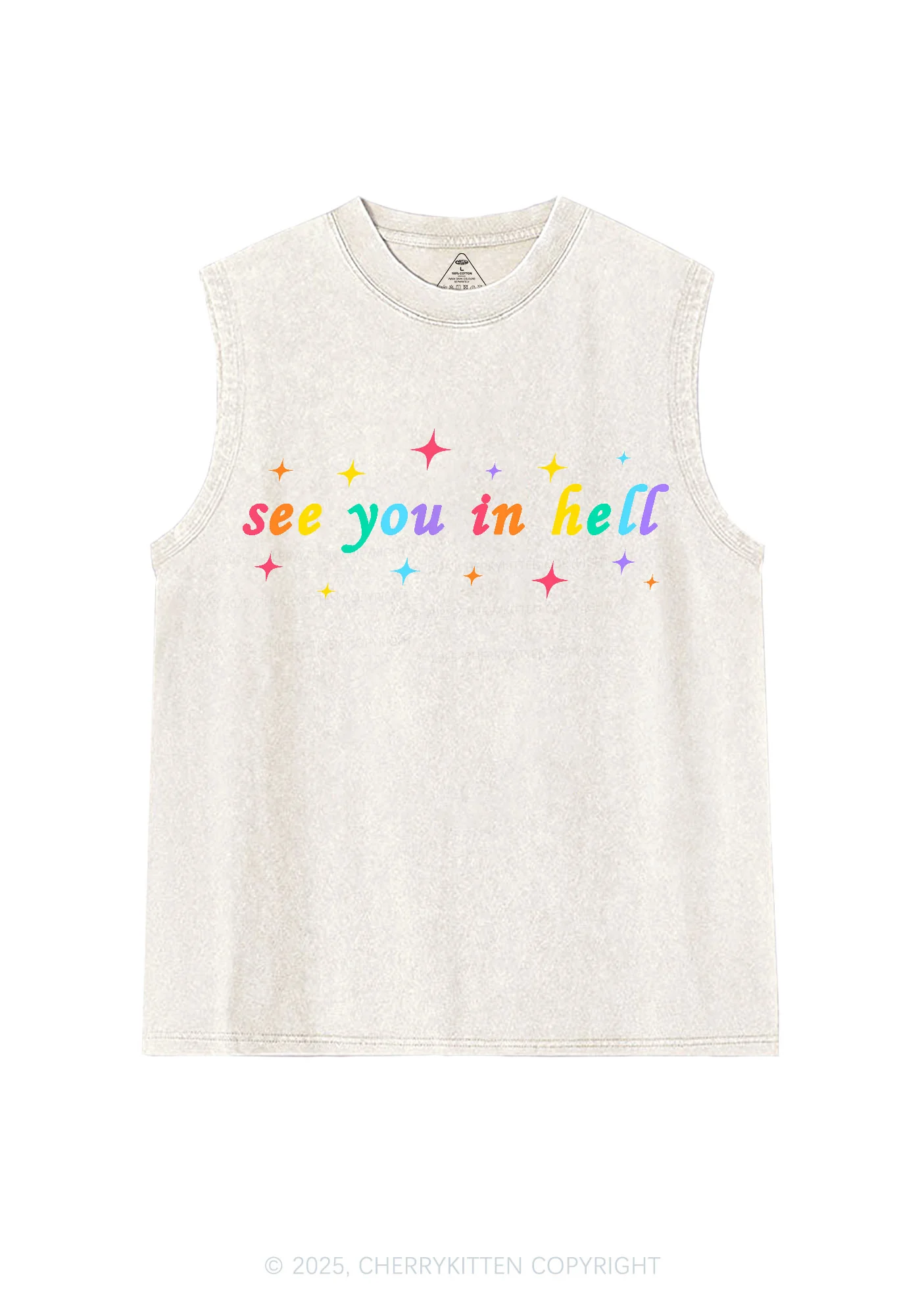 See You In Hell Pride Y2K Washed Muscle Tank Cherrykitten - Image 4