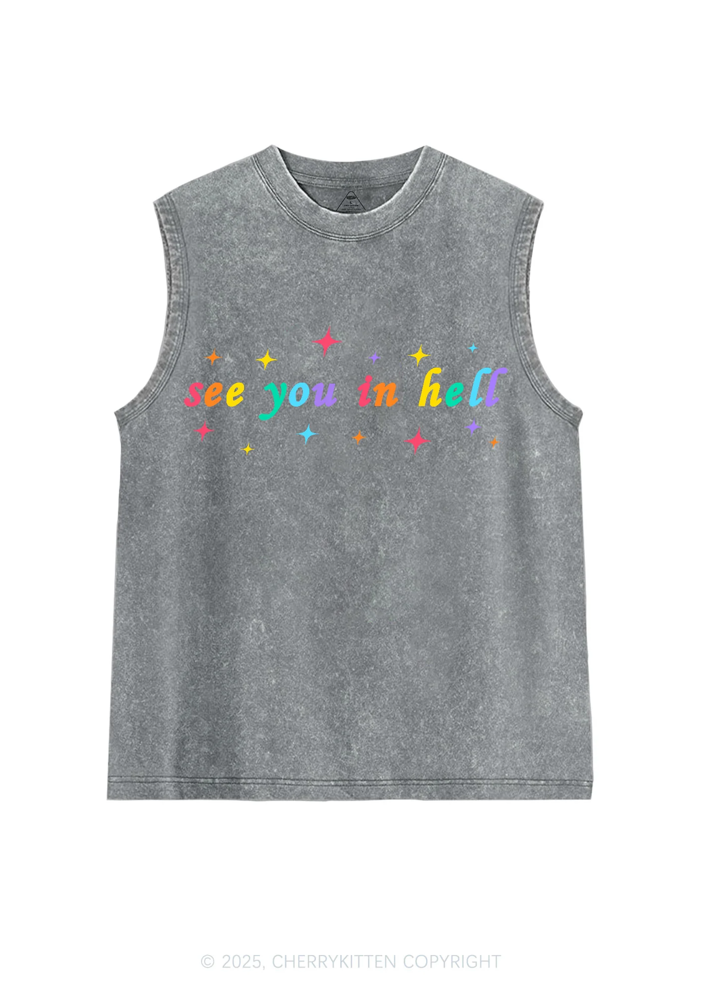 See You In Hell Pride Y2K Washed Muscle Tank Cherrykitten - Image 5