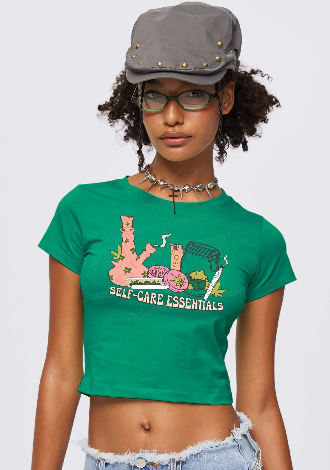 Self-Care Essentials Y2K Baby Tee - Image 2