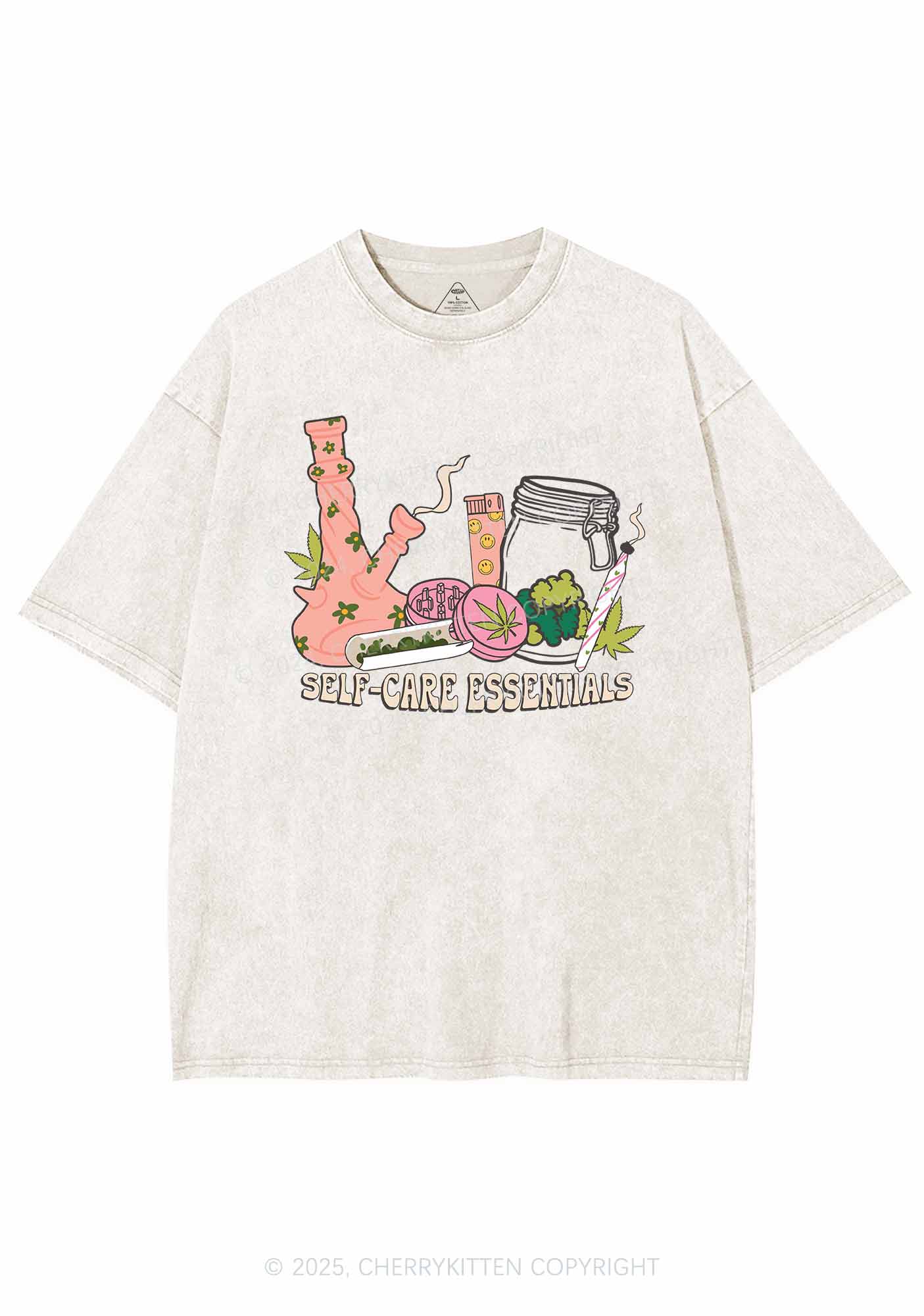 Self-Care Essentials Y2K Washed Tee Cherrykitten - Image 5