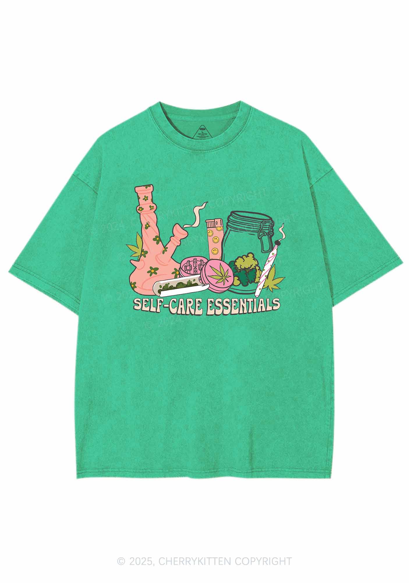 Self-Care Essentials Y2K Washed Tee Cherrykitten - Image 6