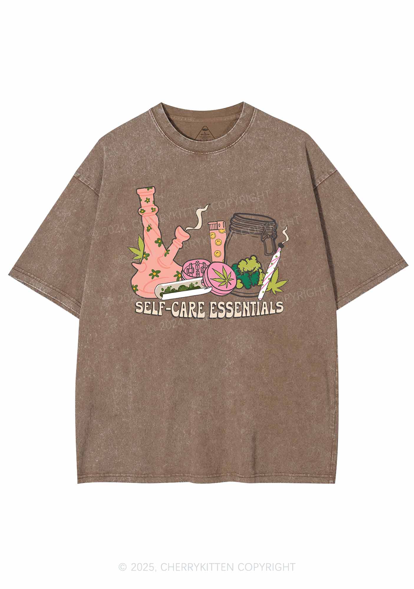 Self-Care Essentials Y2K Washed Tee Cherrykitten - Image 7