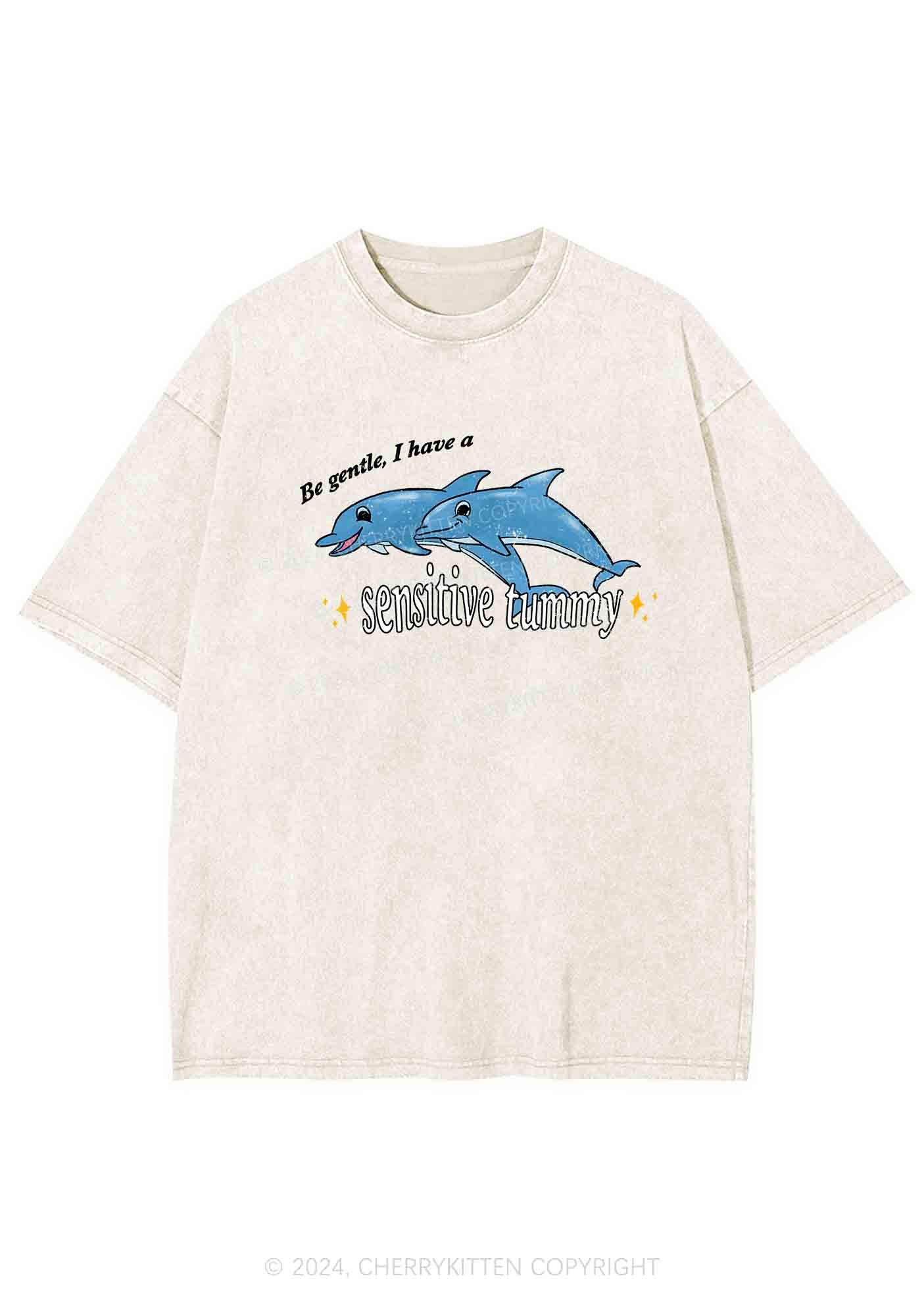 Sensitive Tummy Y2K Washed Tee Cherrykitten - Image 3