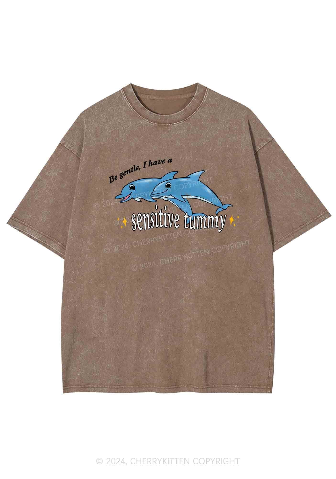 Sensitive Tummy Y2K Washed Tee Cherrykitten - Image 4
