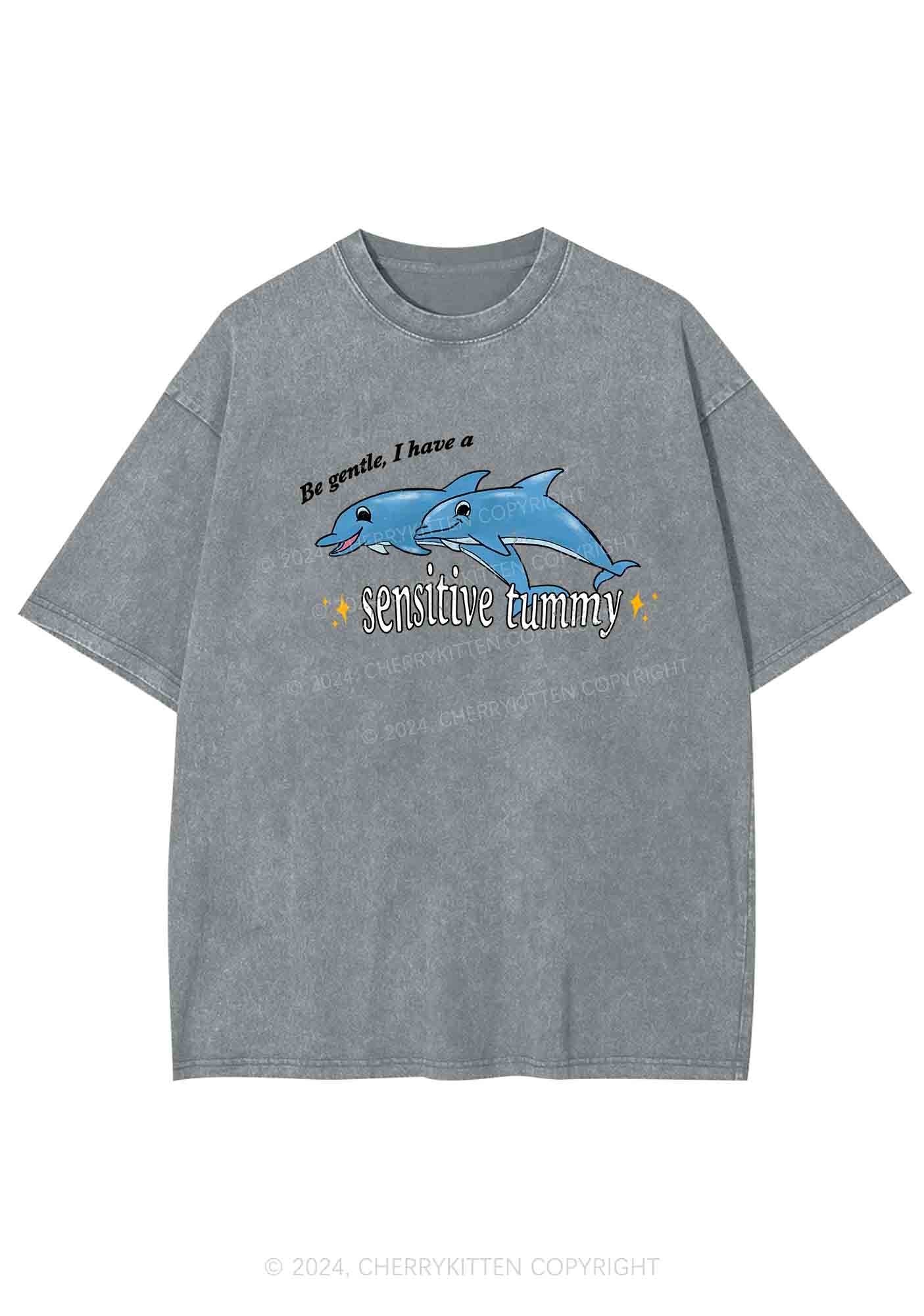 Sensitive Tummy Y2K Washed Tee Cherrykitten - Image 5
