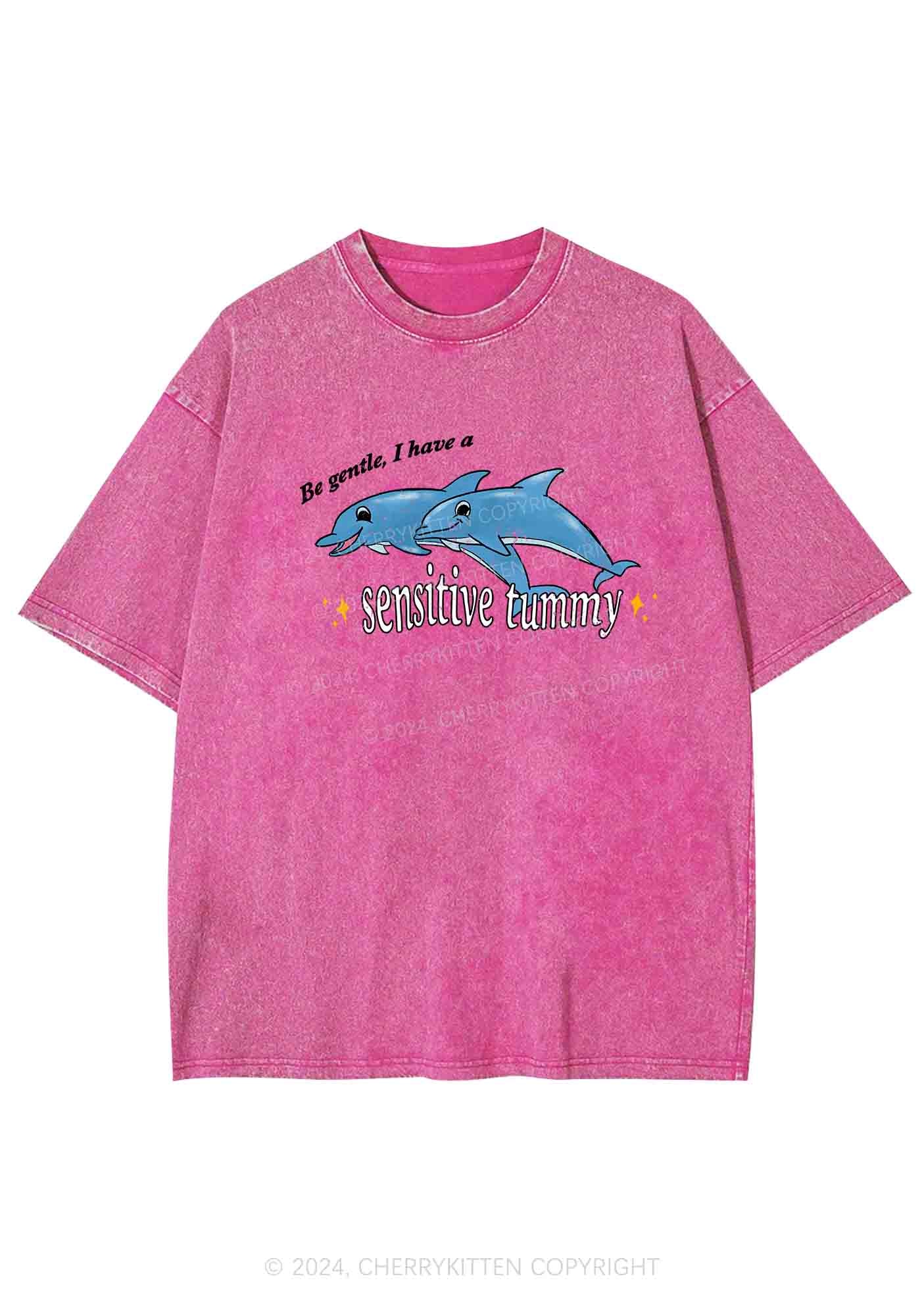 Sensitive Tummy Y2K Washed Tee Cherrykitten - Image 6