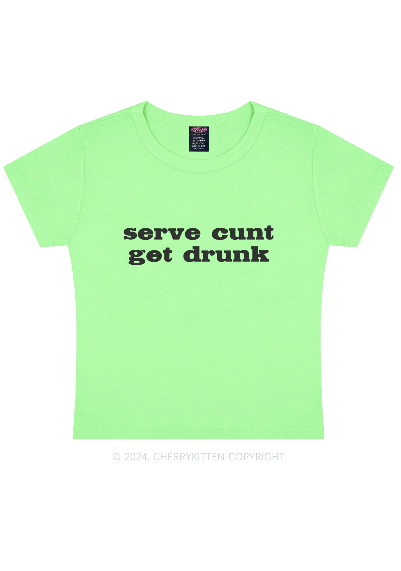 Serve Cxxt Get Drunk Y2K Baby Tee Cherrykitten - Image 11