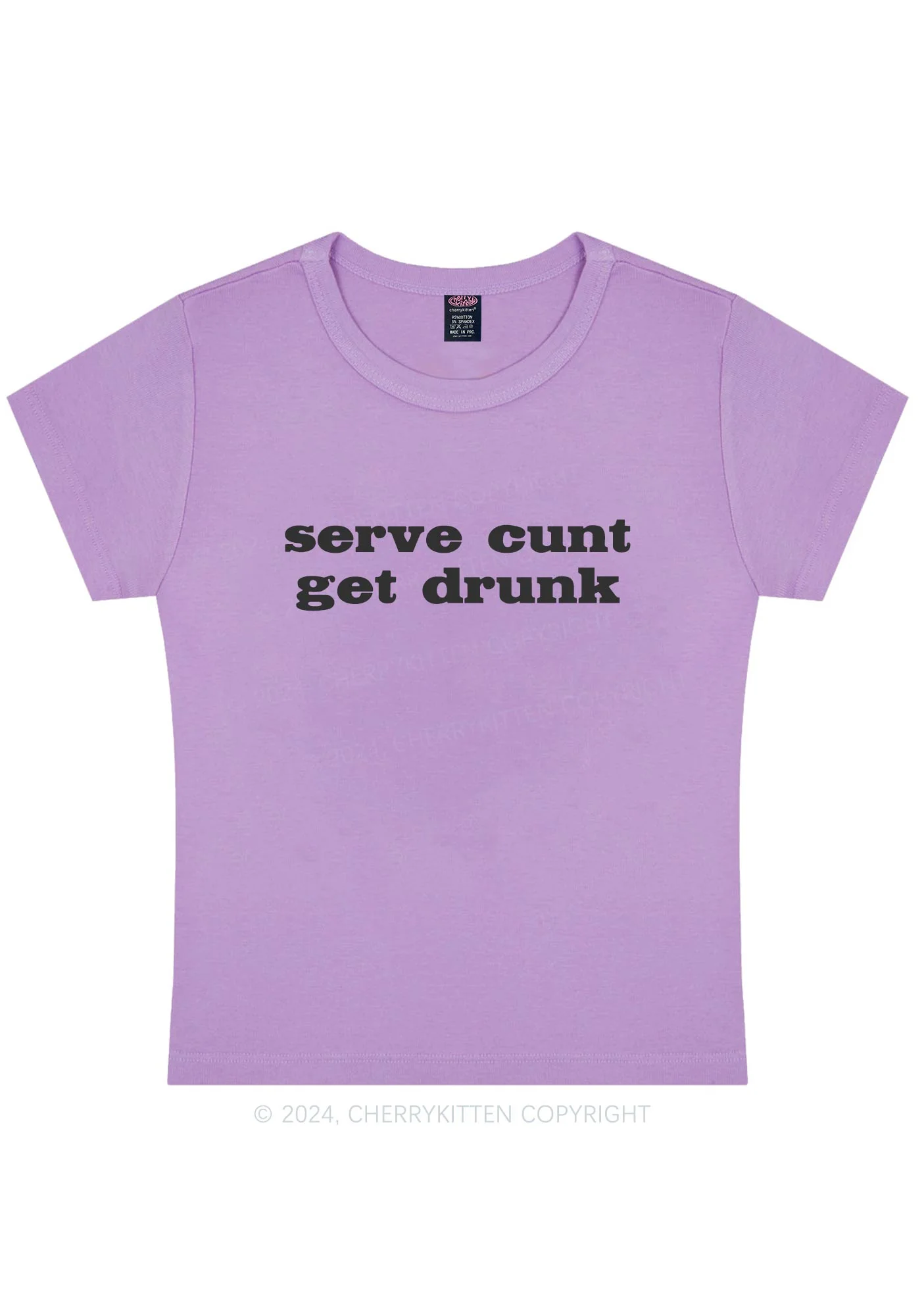 Serve Cxxt Get Drunk Y2K Baby Tee Cherrykitten - Image 7