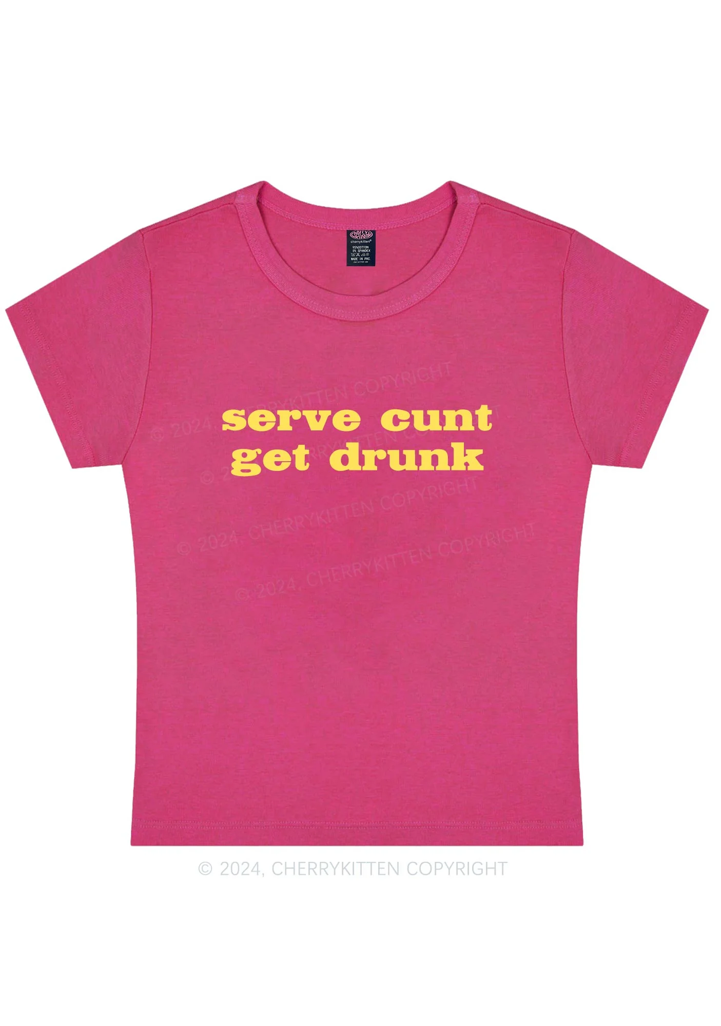 Serve Cxxt Get Drunk Y2K Baby Tee Cherrykitten - Image 8