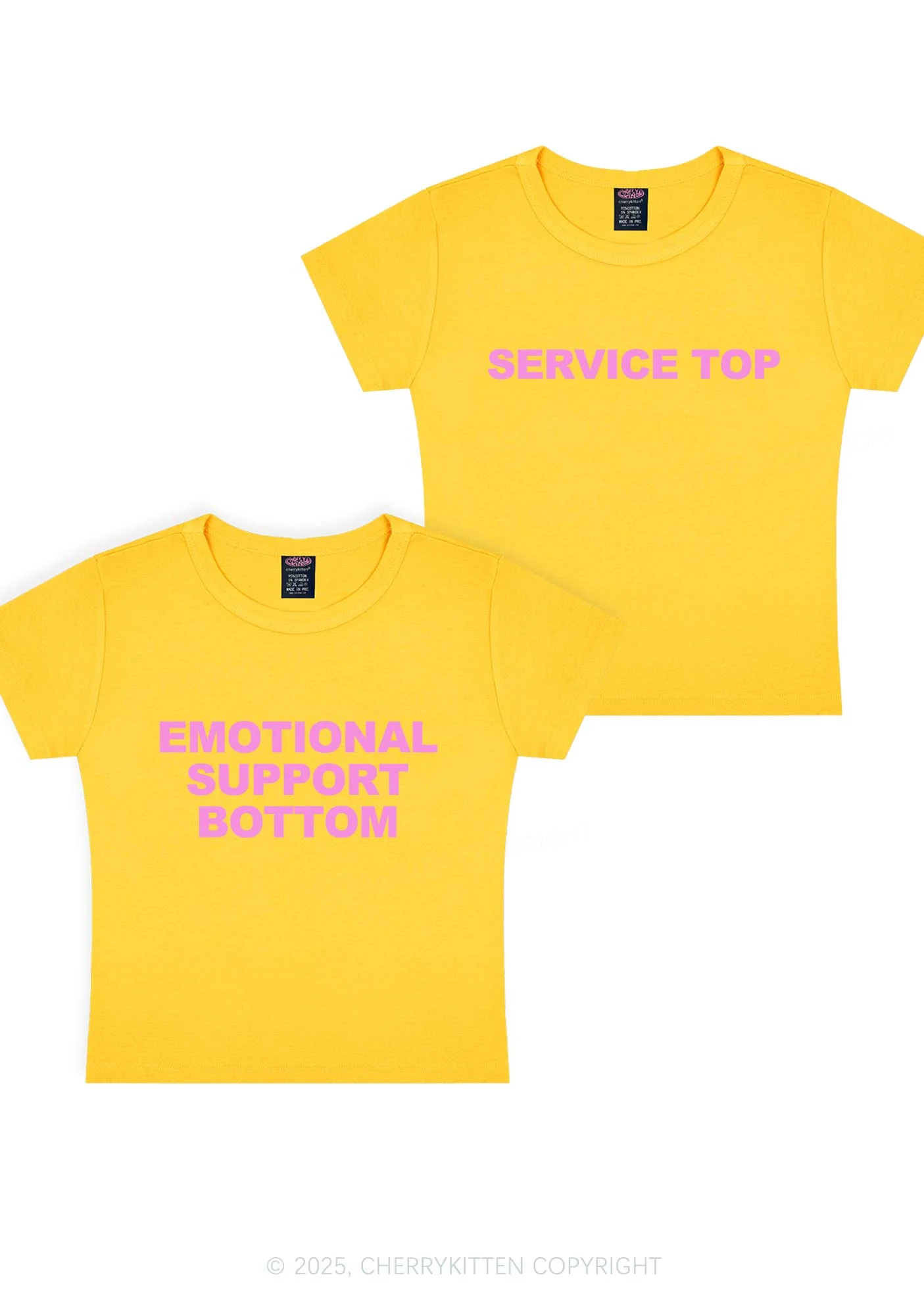 Service Top Y2K Valentine's Day Baby Tee Cherrykitten - Image 10