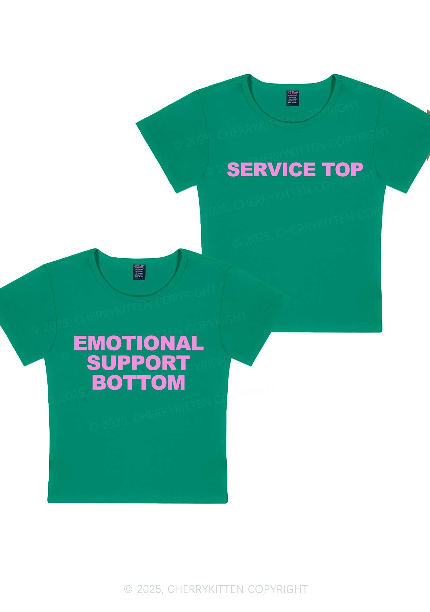 Service Top Y2K Valentine's Day Baby Tee Cherrykitten - Image 11