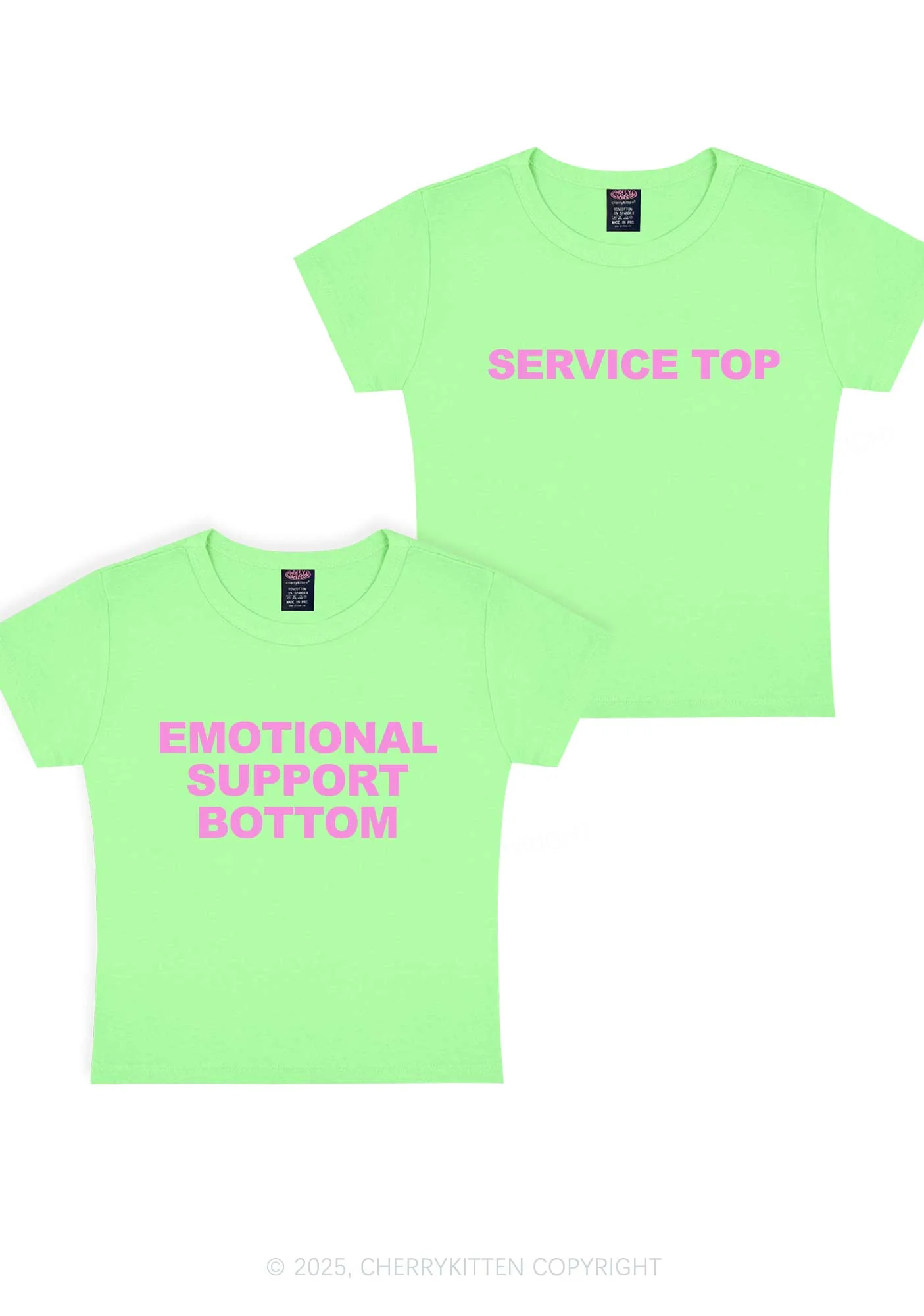 Service Top Y2K Valentine's Day Baby Tee Cherrykitten - Image 12