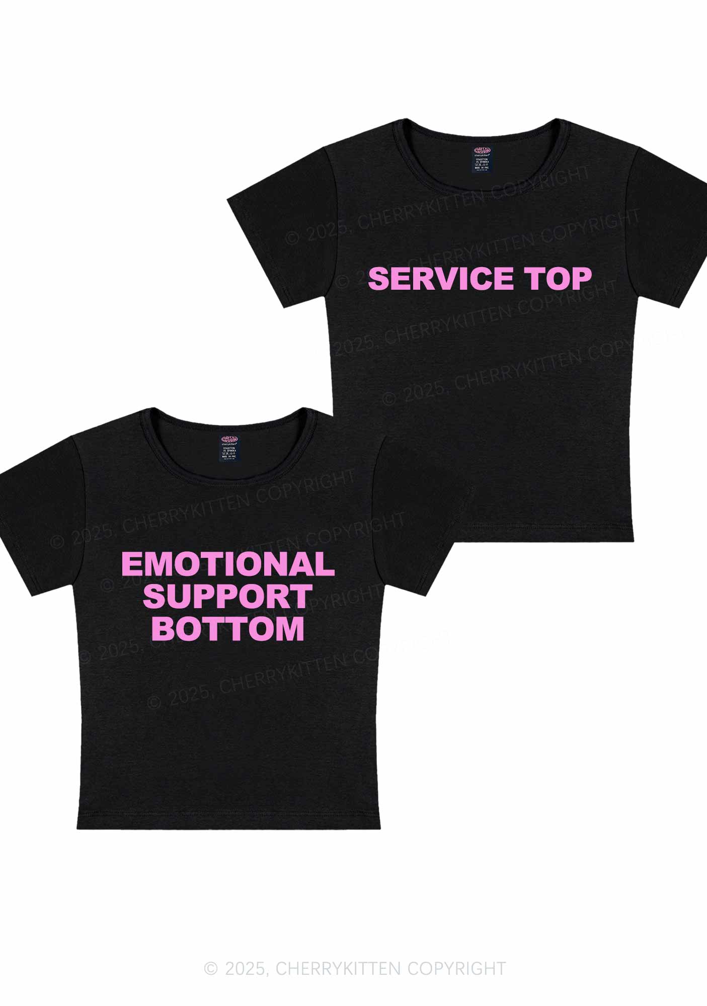 Service Top Y2K Valentine's Day Baby Tee Cherrykitten - Image 3