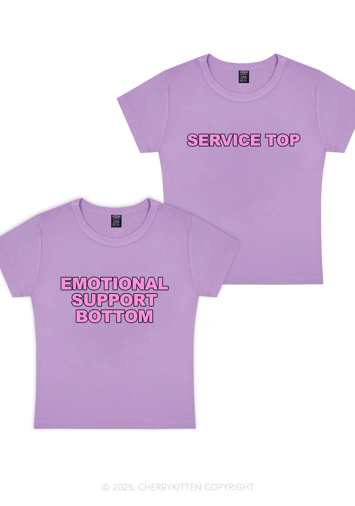 Service Top Y2K Valentine's Day Baby Tee Cherrykitten - Image 5