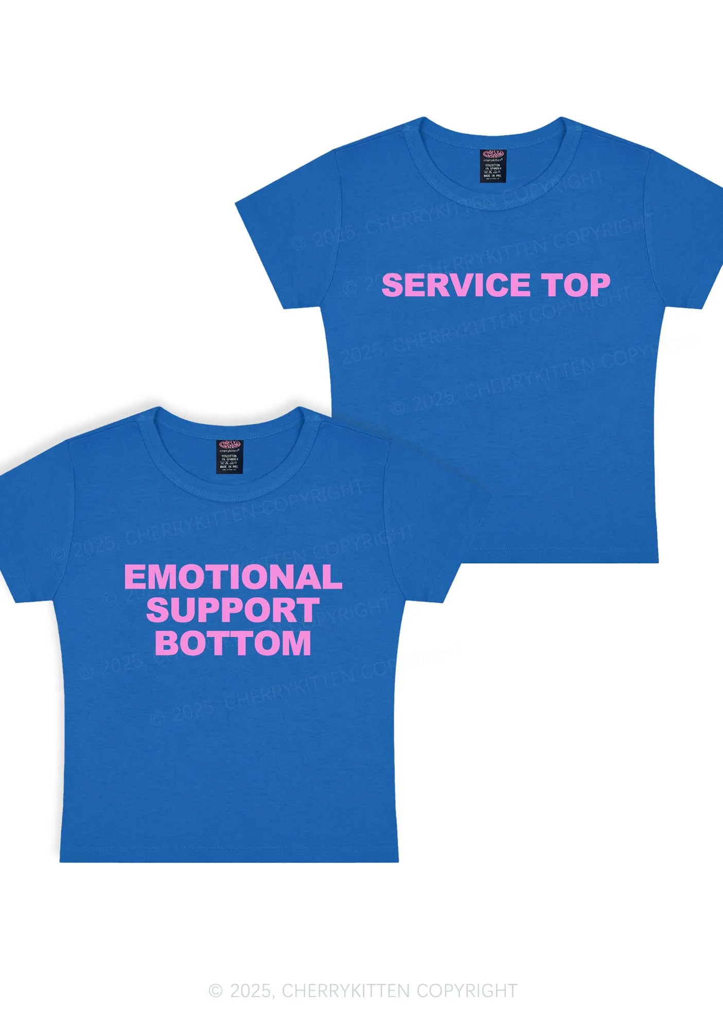 Service Top Y2K Valentine's Day Baby Tee Cherrykitten - Image 6