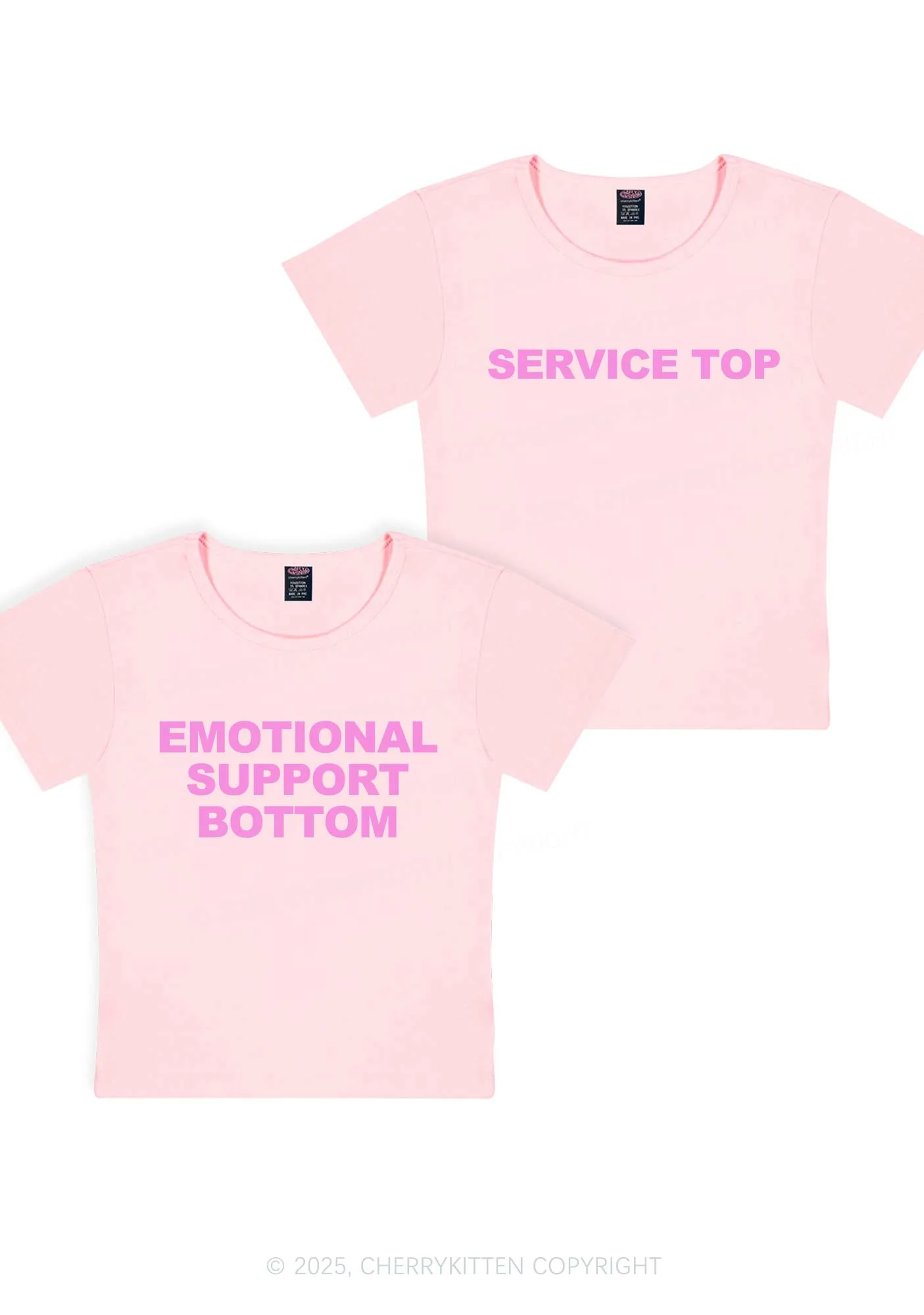 Service Top Y2K Valentine's Day Baby Tee Cherrykitten - Image 7