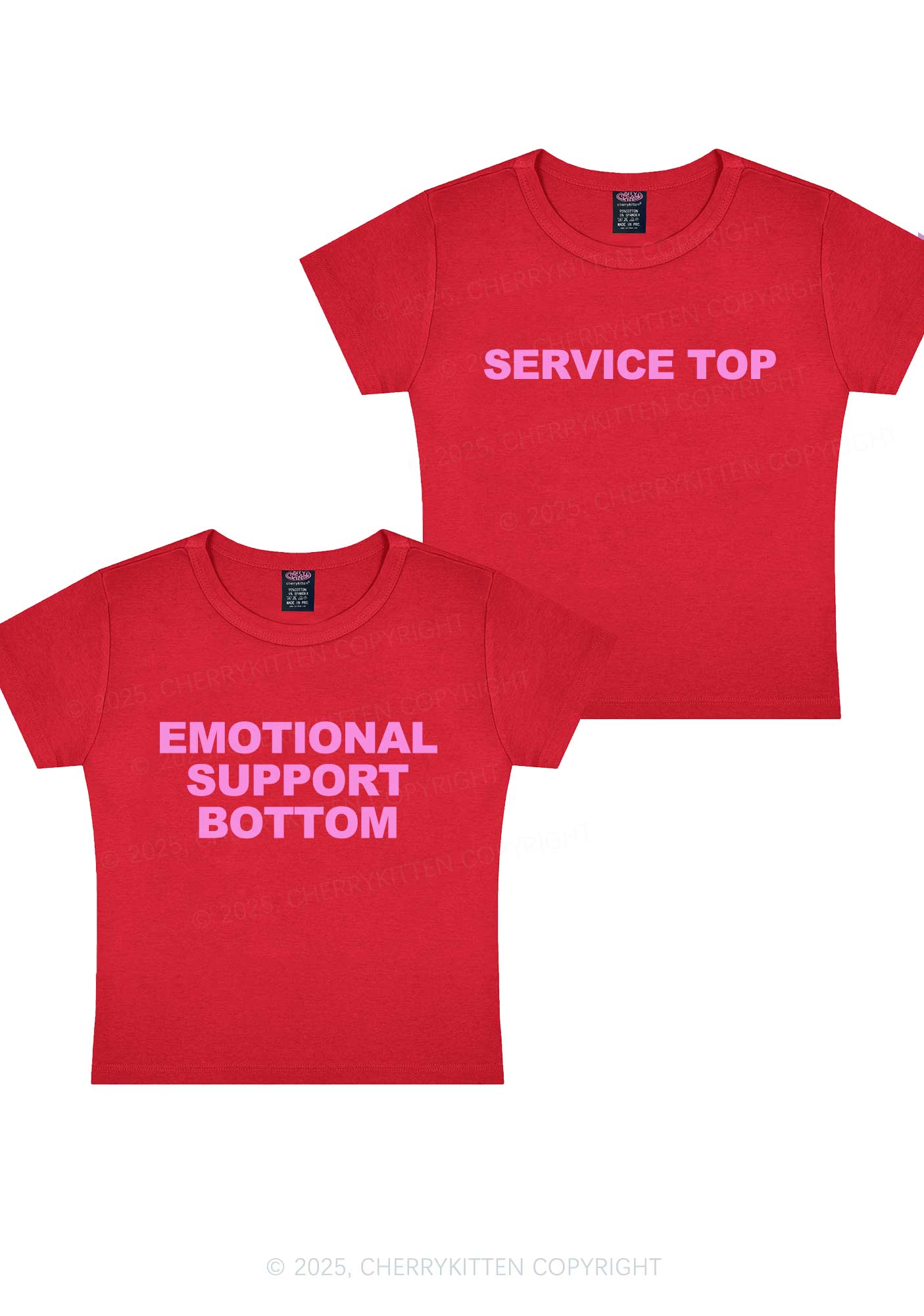 Service Top Y2K Valentine's Day Baby Tee Cherrykitten - Image 8