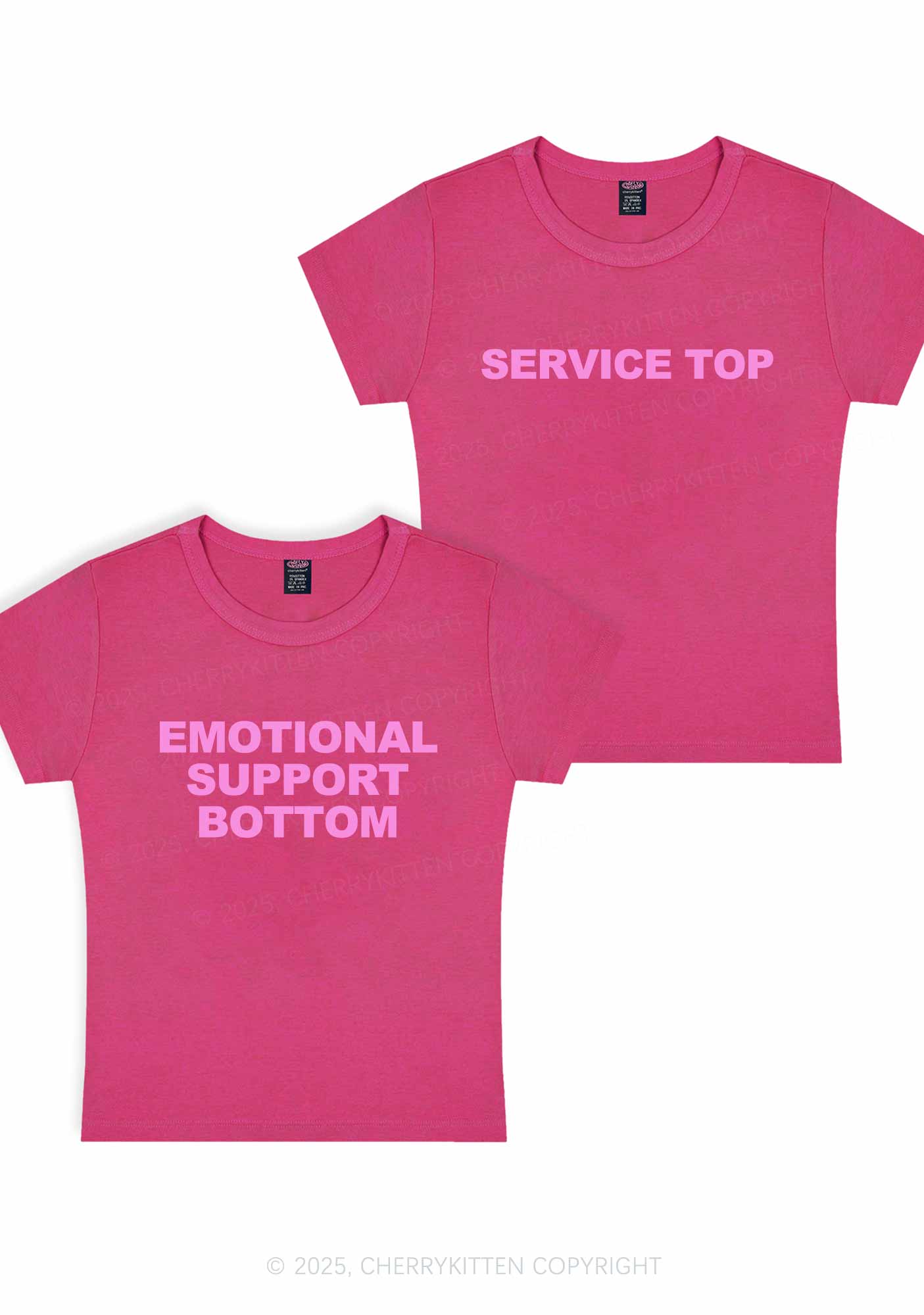 Service Top Y2K Valentine's Day Baby Tee Cherrykitten - Image 9