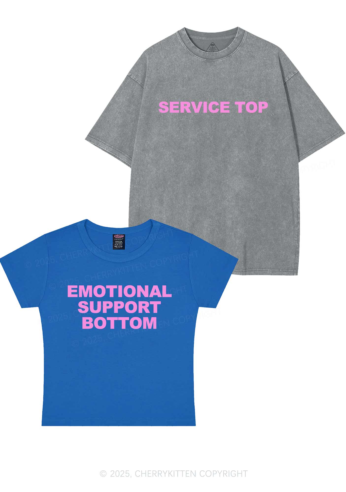 Service Top Y2K Valentine's Day Couple Shirt Cherrykitten - Image 11