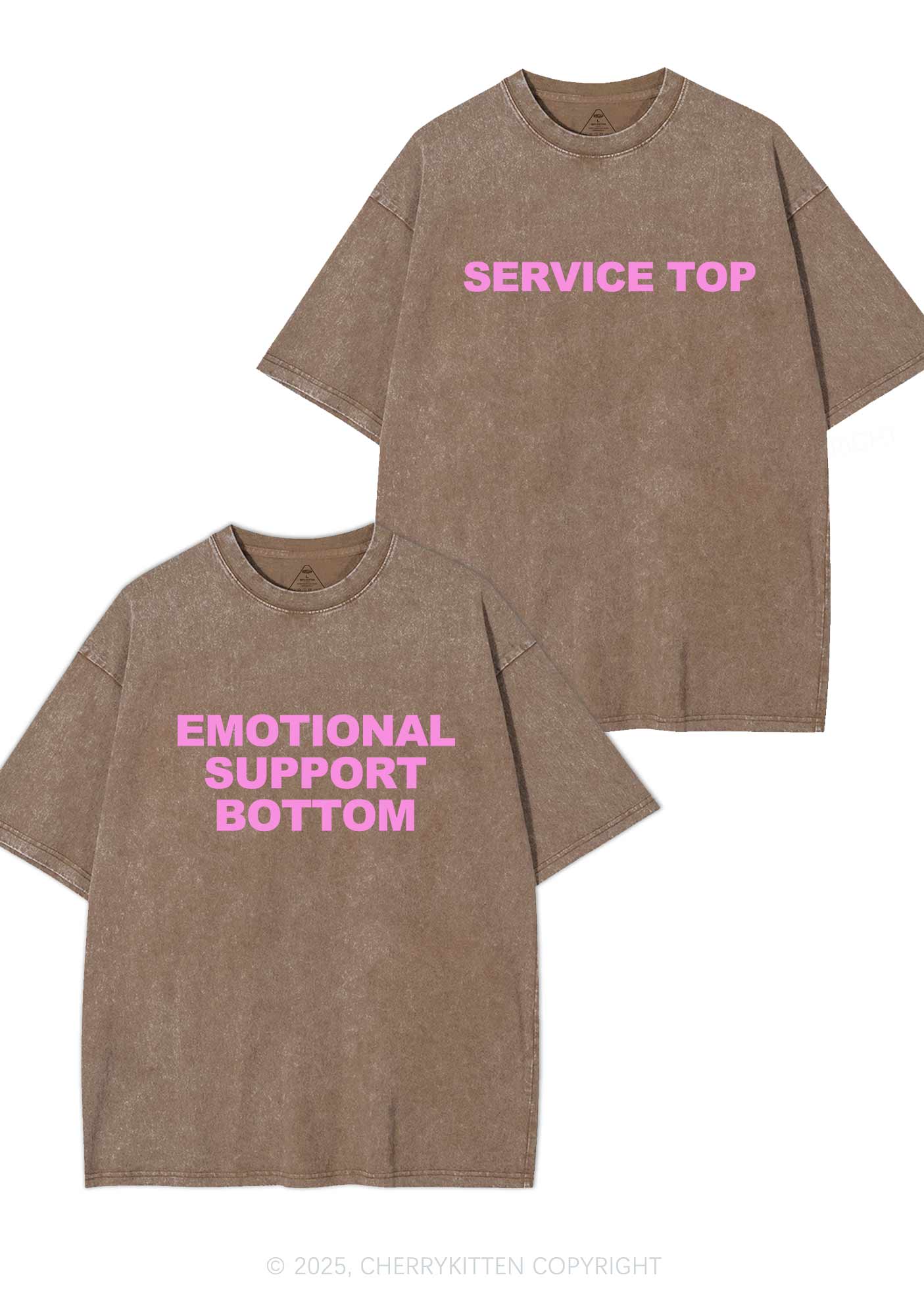 Service Top Y2K Valentine's Day Washed Tee Cherrykitten - Image 6