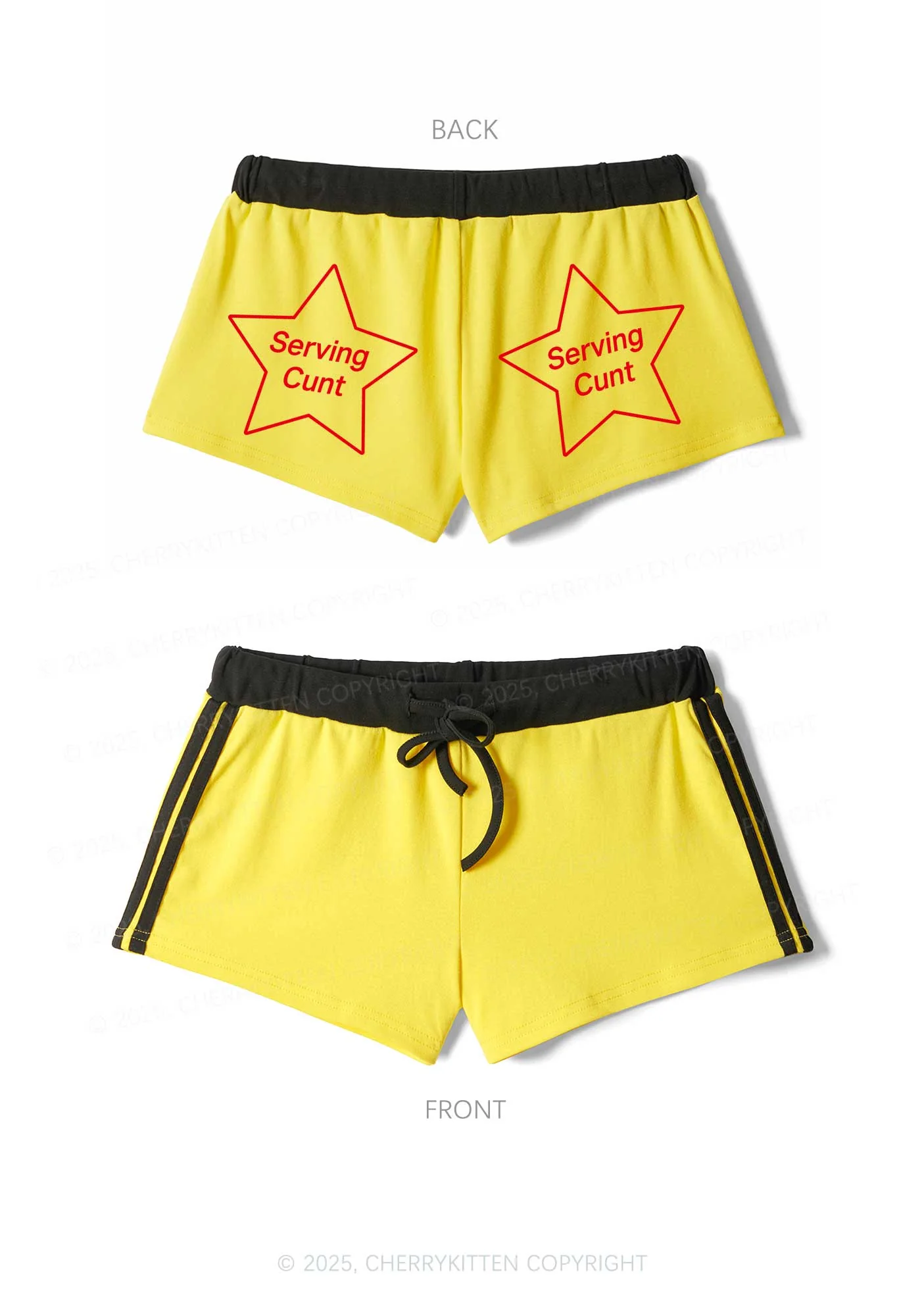 Serving Count Y2K Drawstring Mini Shorts Cherrykitten - Image 3