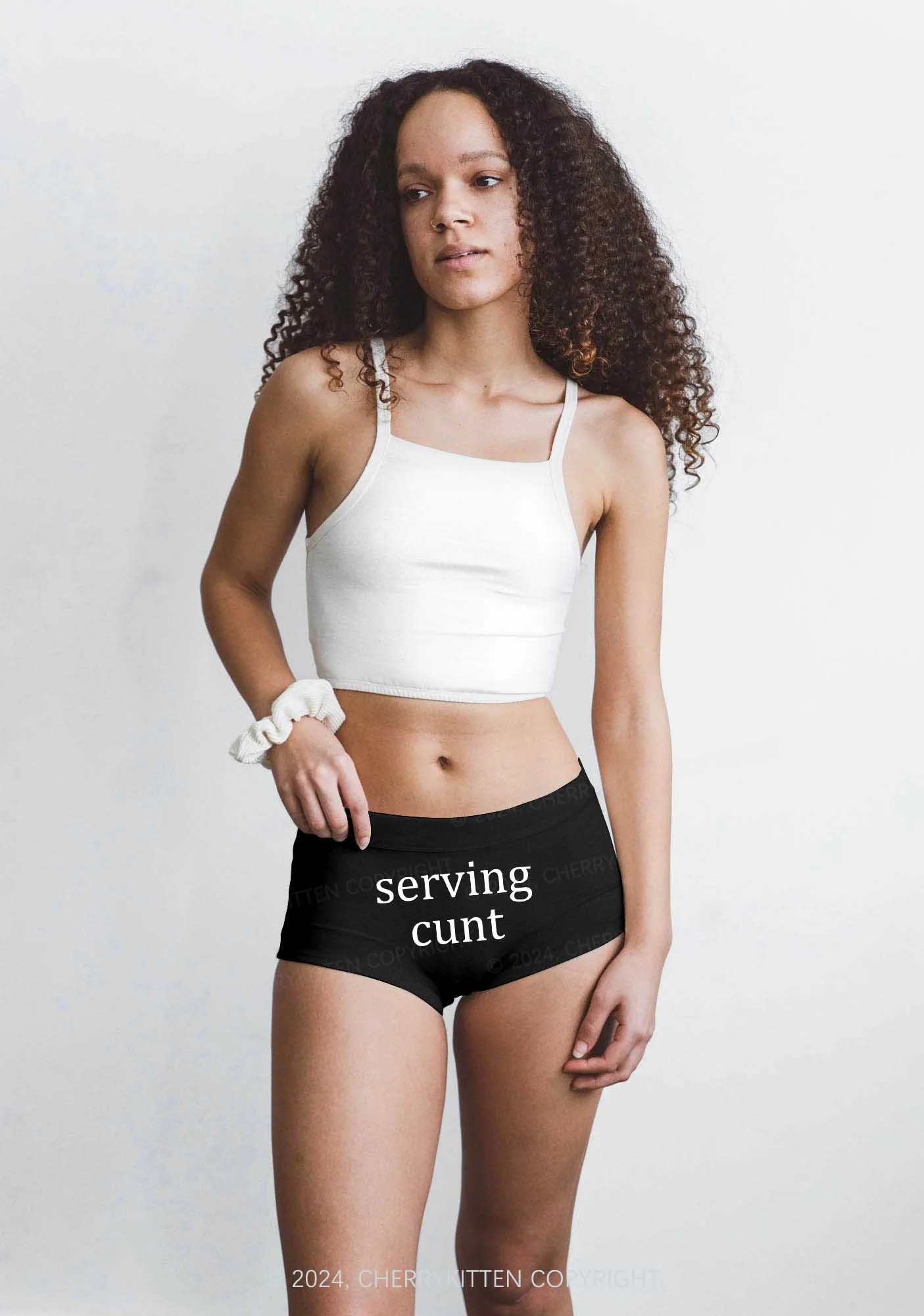 Serving Count Y2K Mid Rise Waist Boyshort Cherrykitten - Image 3