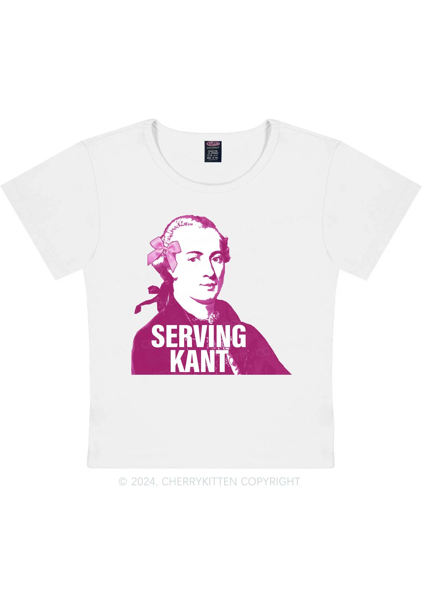 Serving Kant Y2K Baby Tee Cherrykitten - Image 3