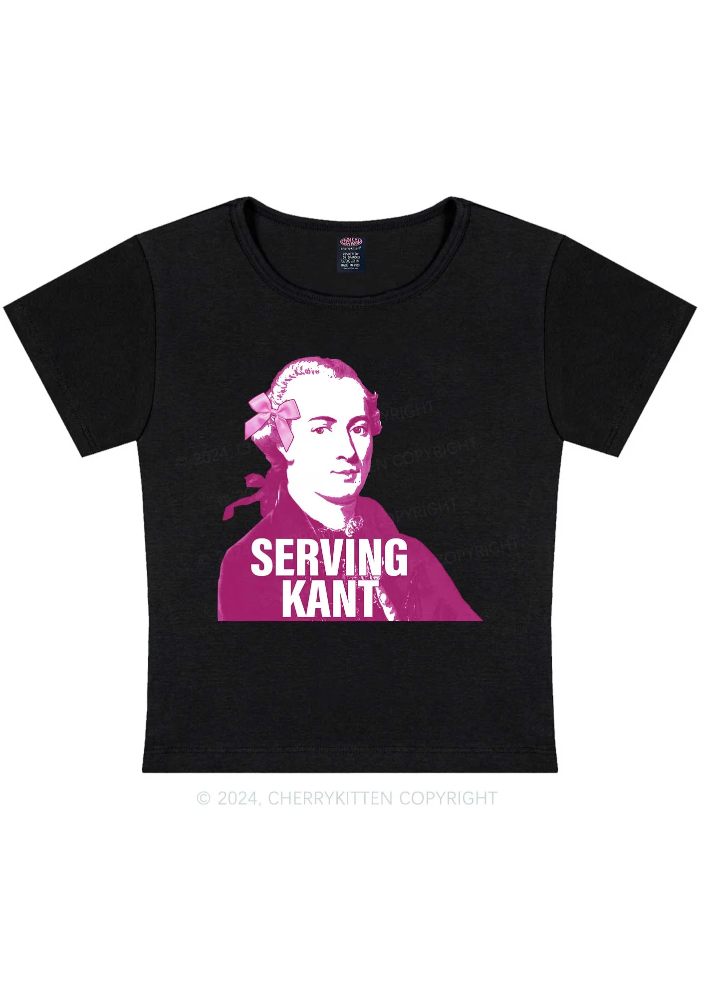Serving Kant Y2K Baby Tee Cherrykitten - Image 4