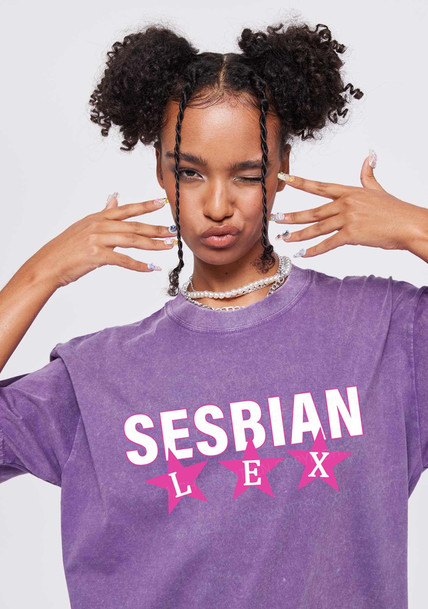 Sesbian Lex Y2K Shirts Washed Tee Cherrykitten - Image 2