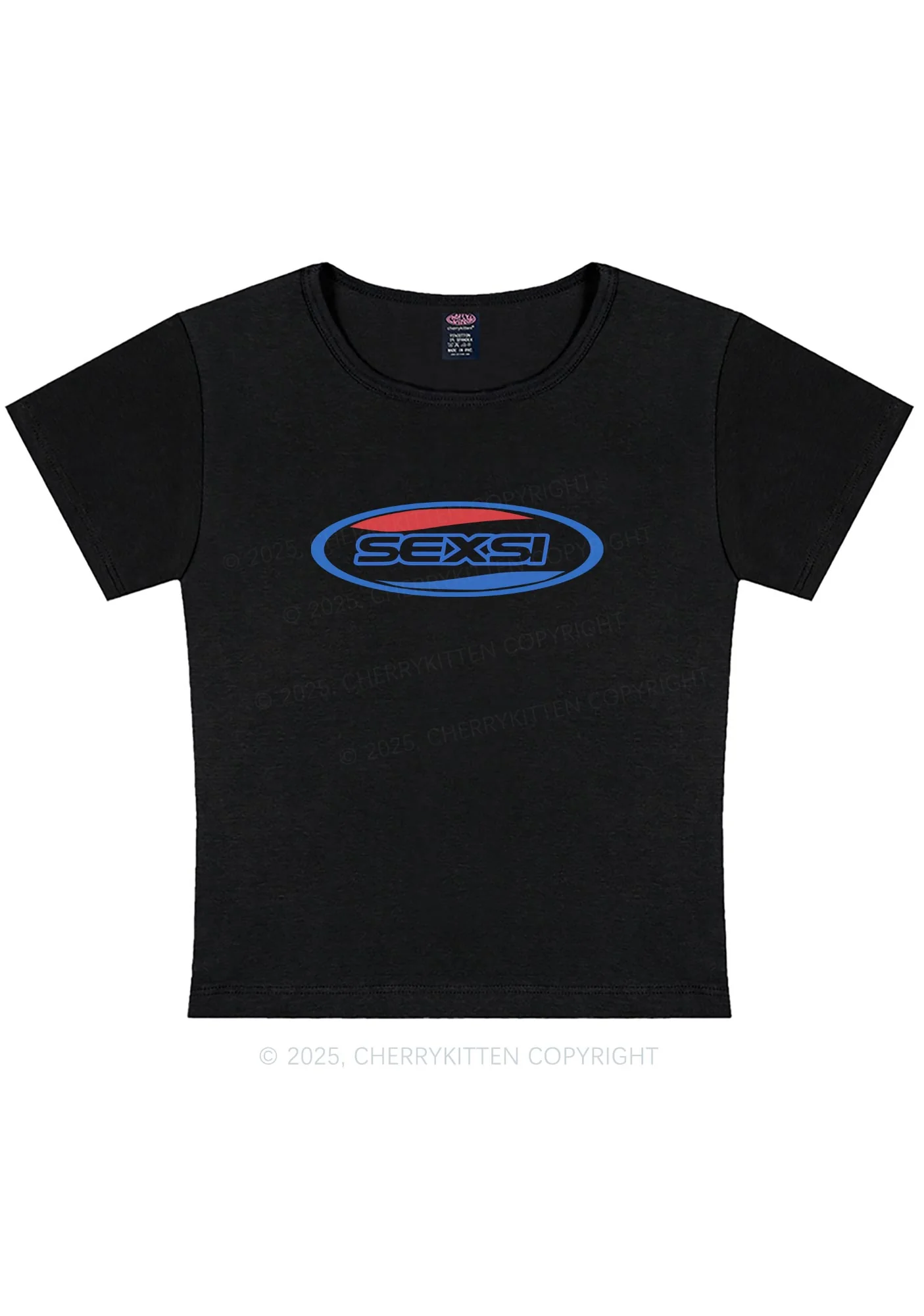 Sexsi Slogan Y2K Baby Tee Cherrykitten - Image 3