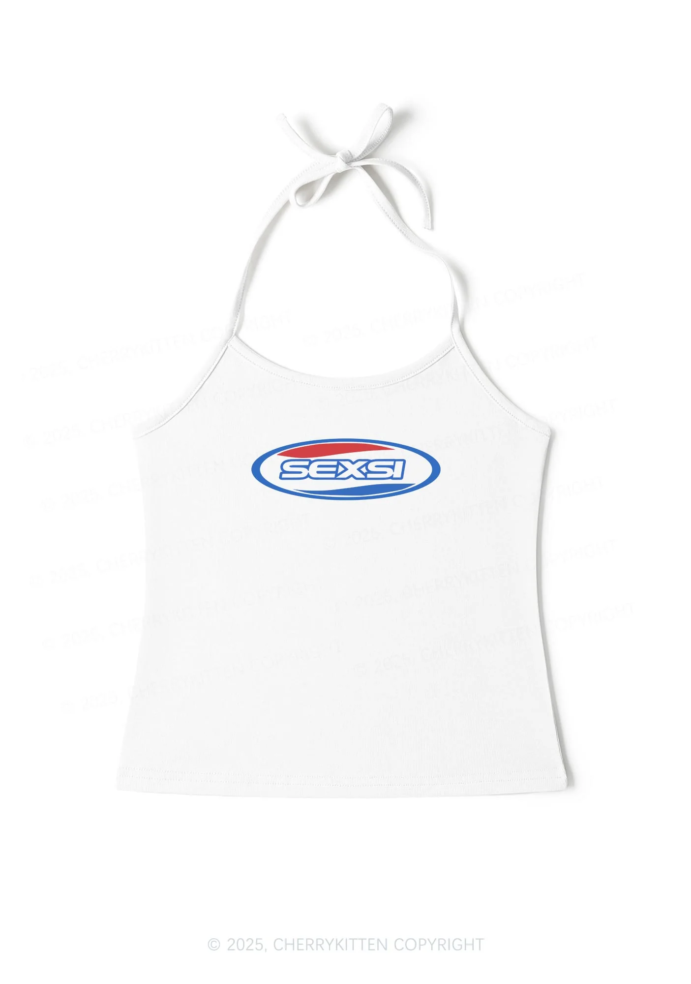 Sexsi Slogan Y2K Halter Neck Cami Cherrykitten - Image 3