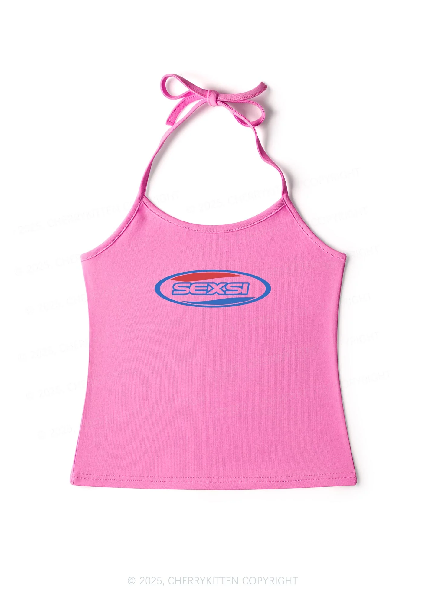 Sexsi Slogan Y2K Halter Neck Cami Cherrykitten - Image 4