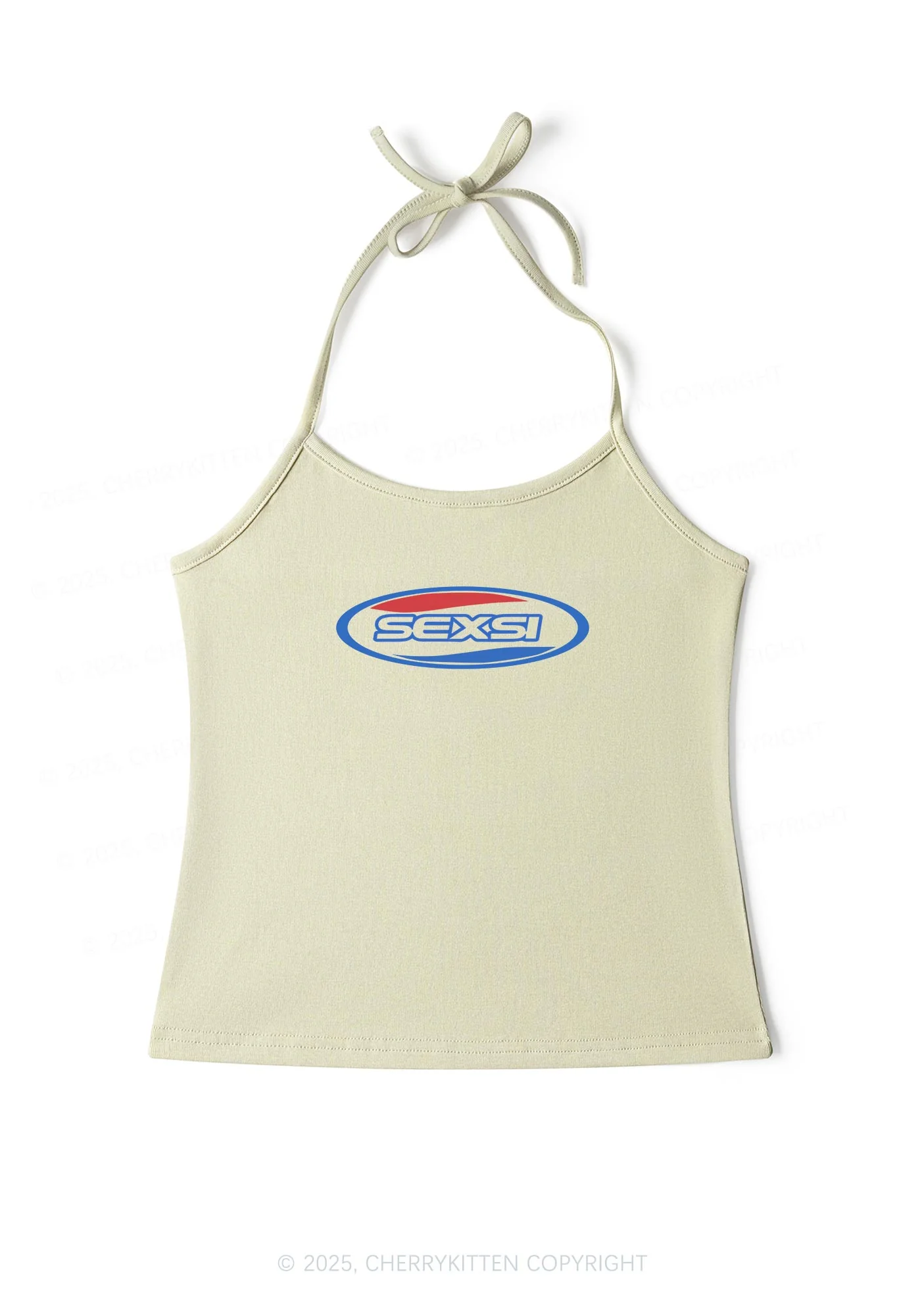 Sexsi Slogan Y2K Halter Neck Cami Cherrykitten - Image 5