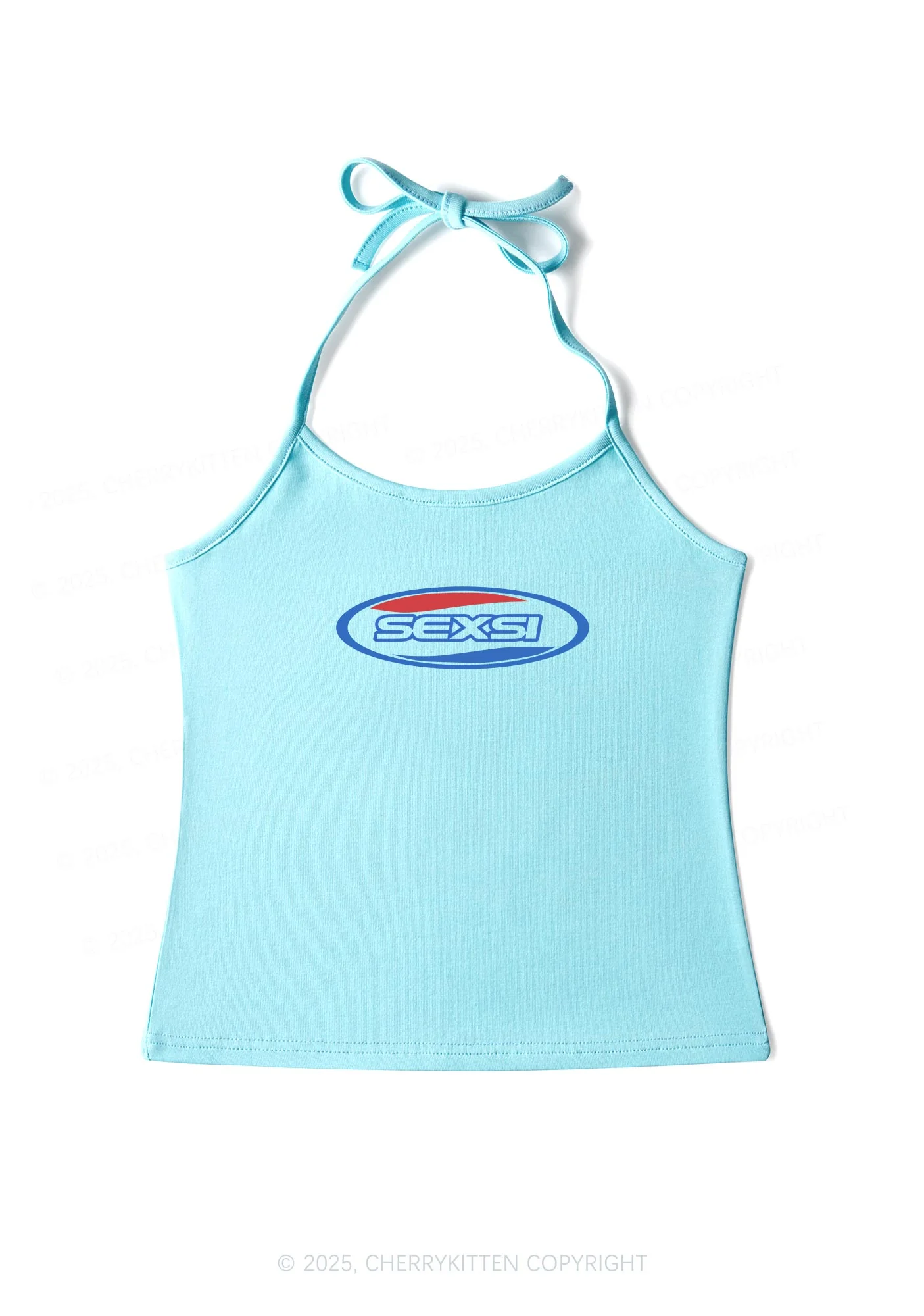 Sexsi Slogan Y2K Halter Neck Cami Cherrykitten - Image 6