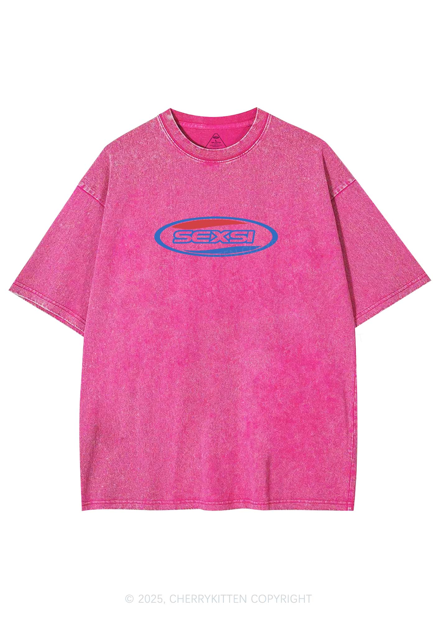 Sexsi Slogan Y2K Shirts Washed Tee Cherrykitten - Image 4
