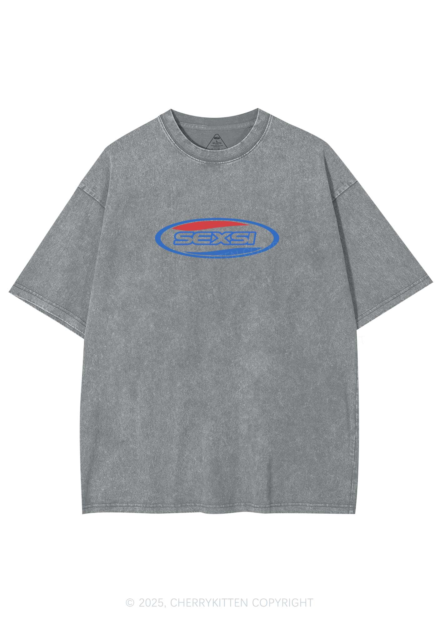 Sexsi Slogan Y2K Shirts Washed Tee Cherrykitten - Image 5