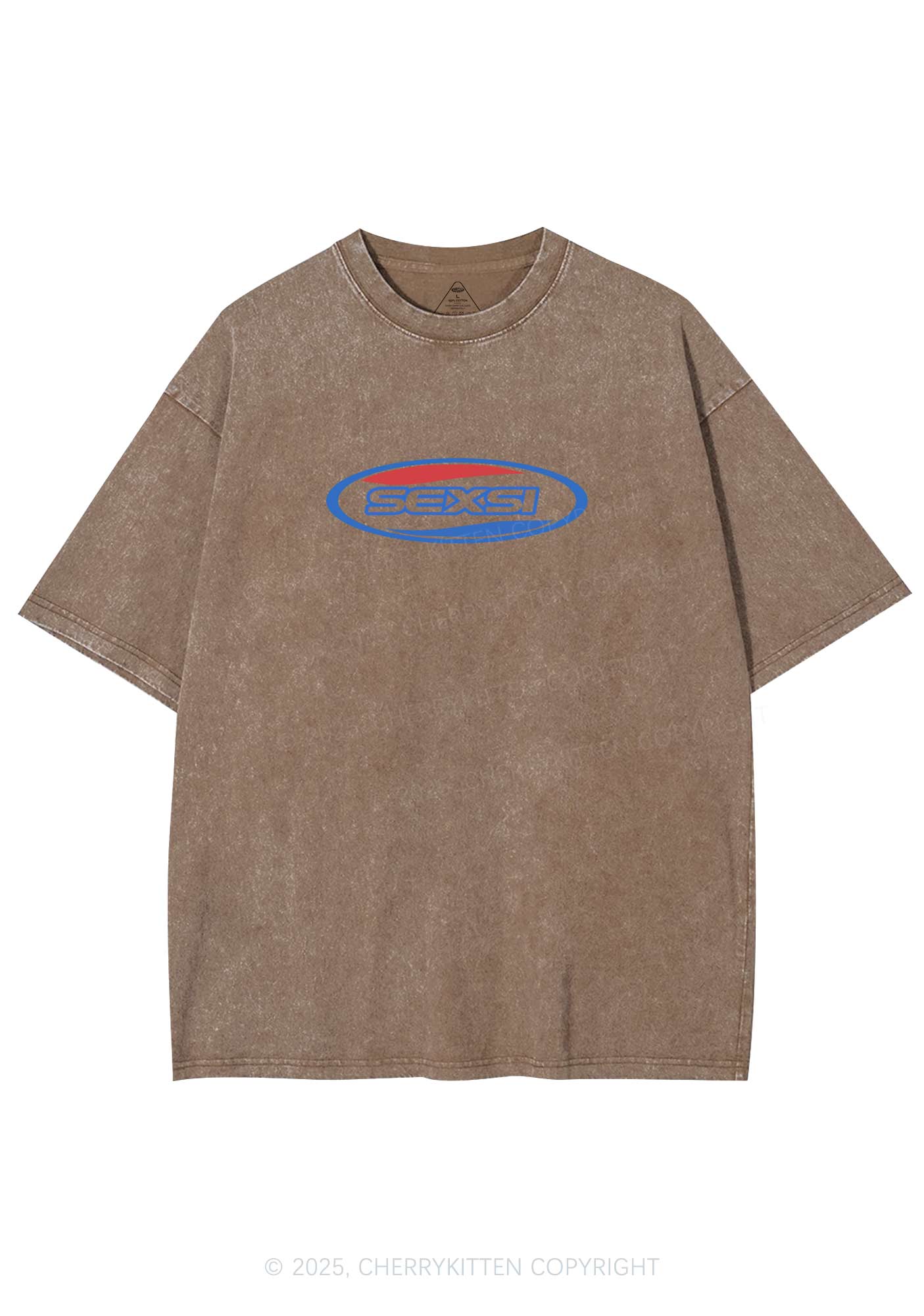 Sexsi Slogan Y2K Shirts Washed Tee Cherrykitten - Image 6