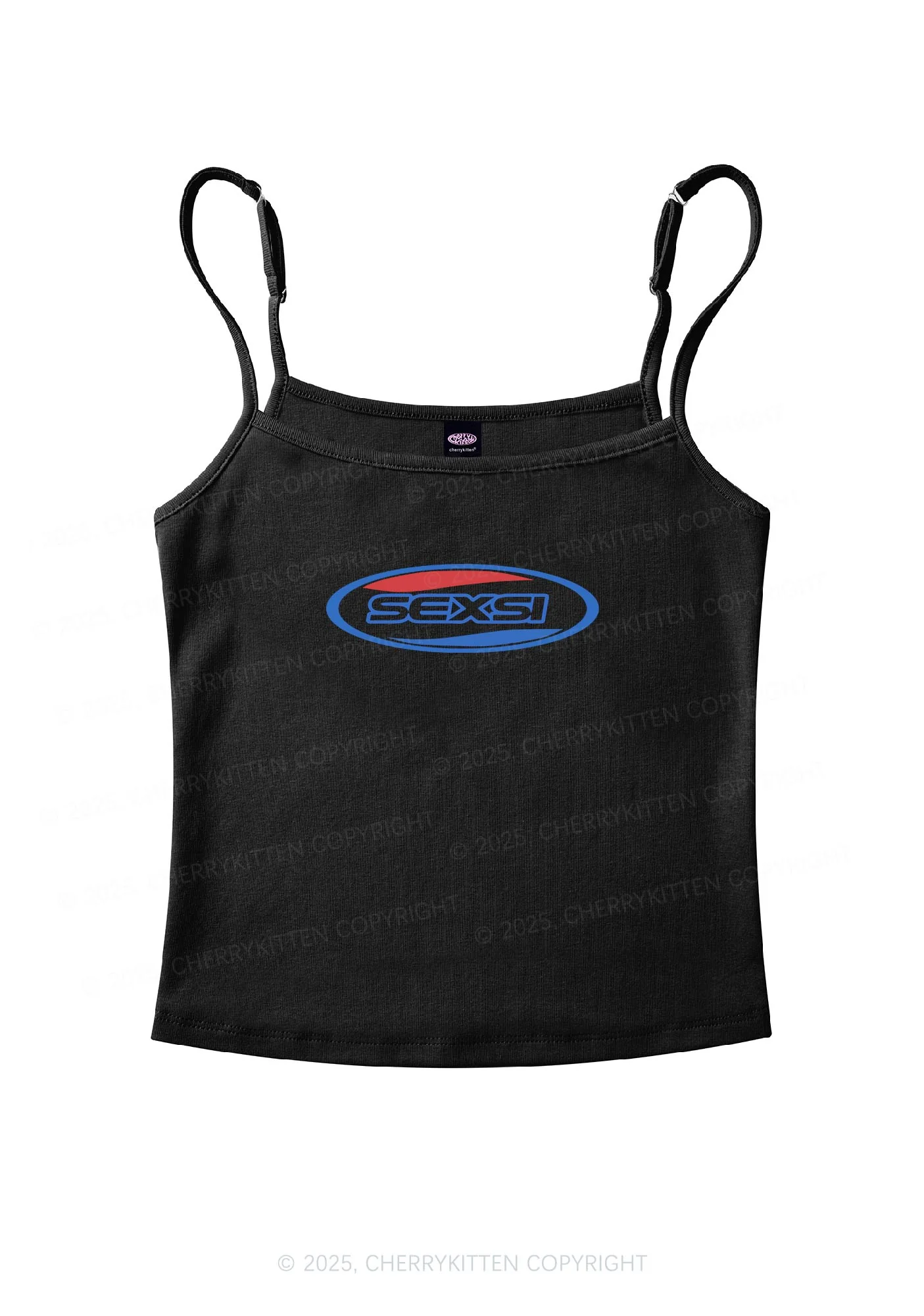 Sexsi Slogan Y2K Spaghetti Strap Cami Cherrykitten - Image 4
