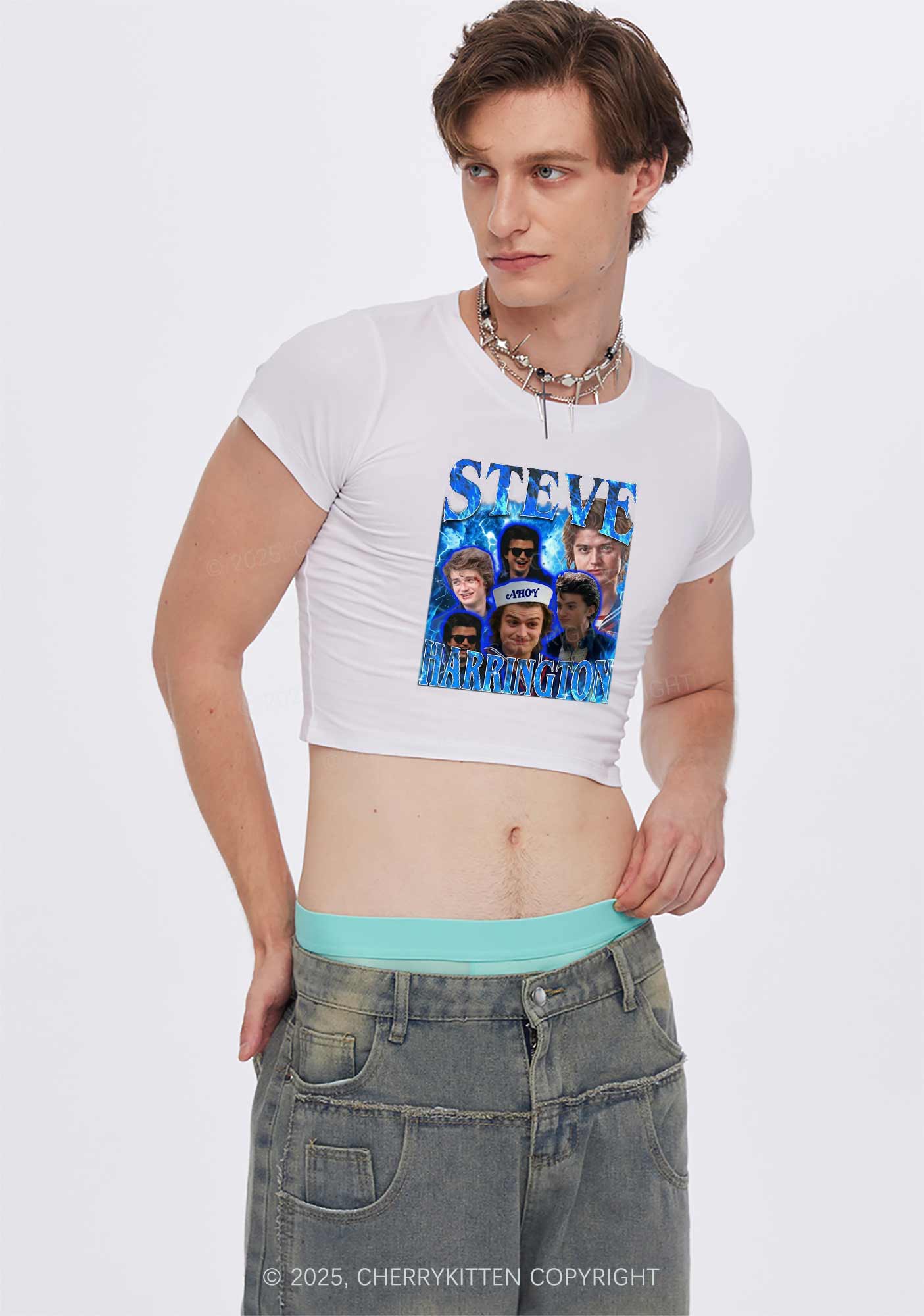 SH Blue Blaze Y2K Baby Tee Cherrykitten - Image 2